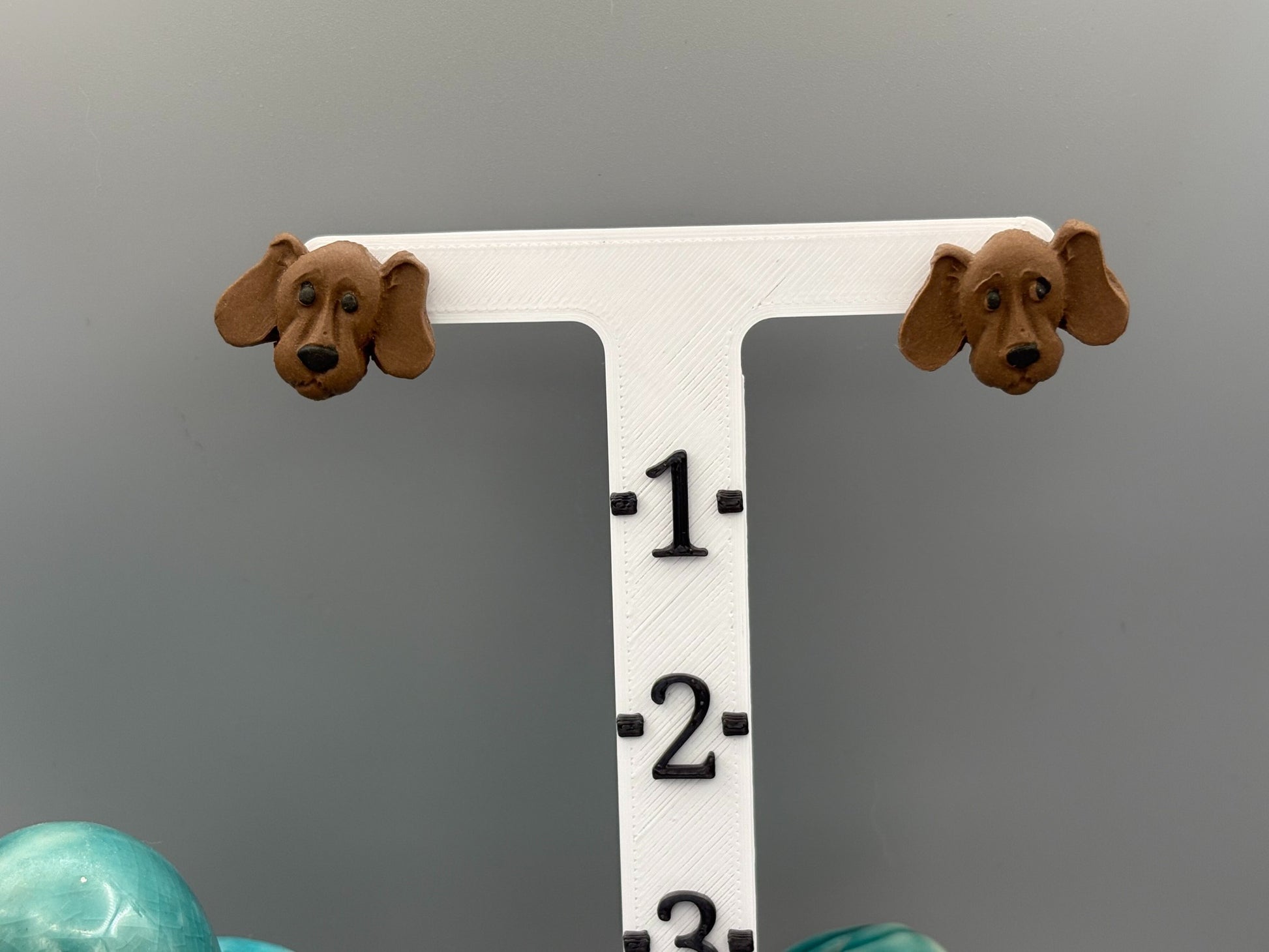 Brown Retriever Dog Stud Earrings - handcrafted polymer clay earrings by Lakeside Clay