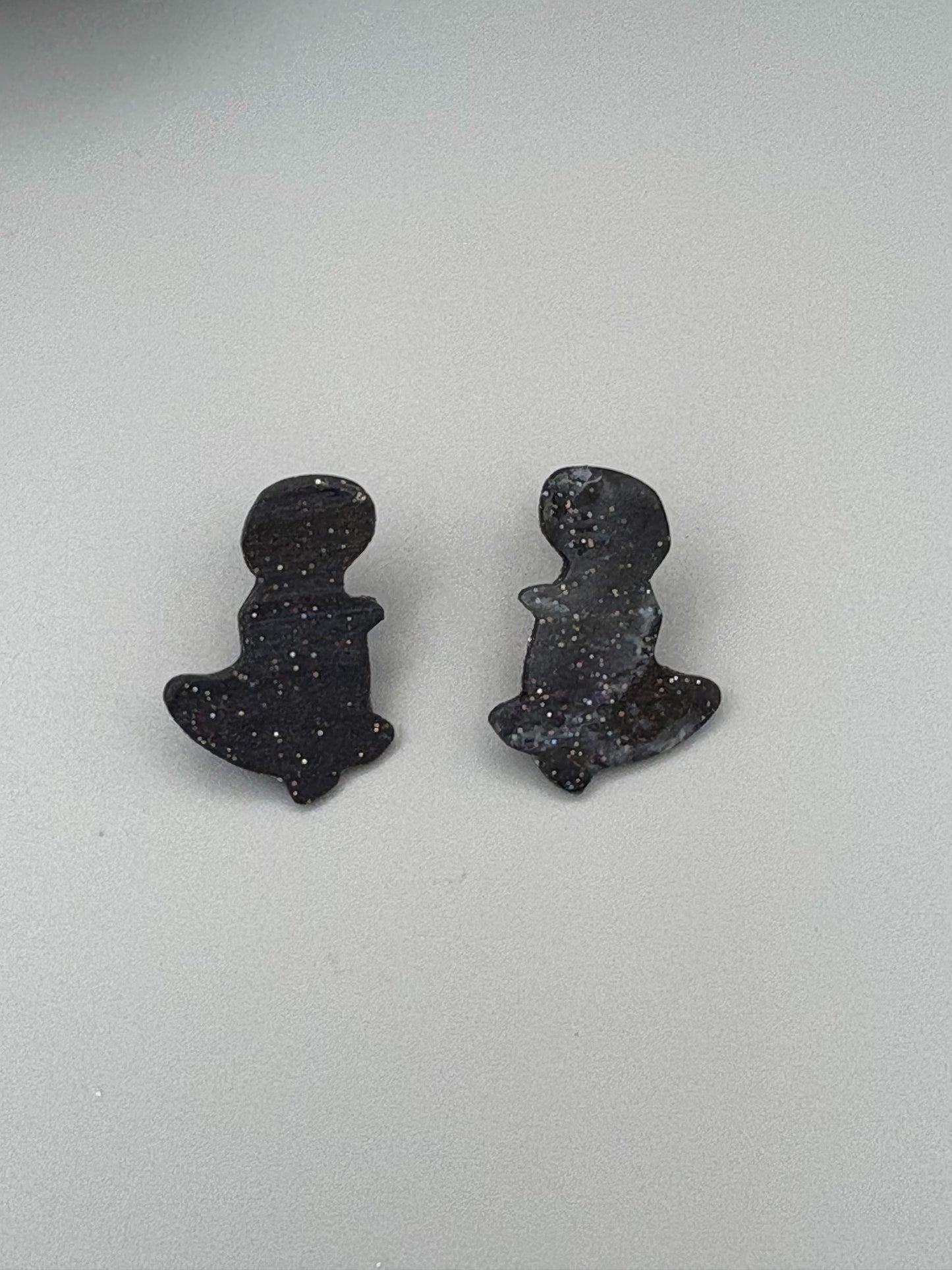 Midnight Sky Dinosaur Stud Earrings - handcrafted polymer clay earrings by Lakeside Clay