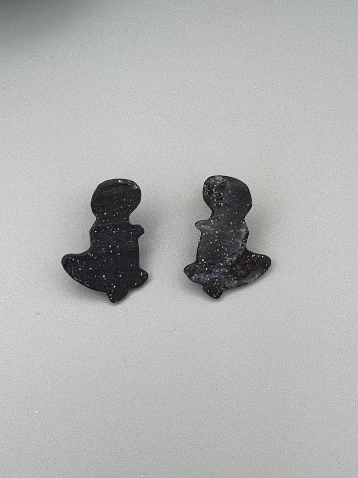 Midnight Sky Dinosaur Stud Earrings - handcrafted polymer clay earrings by Lakeside Clay