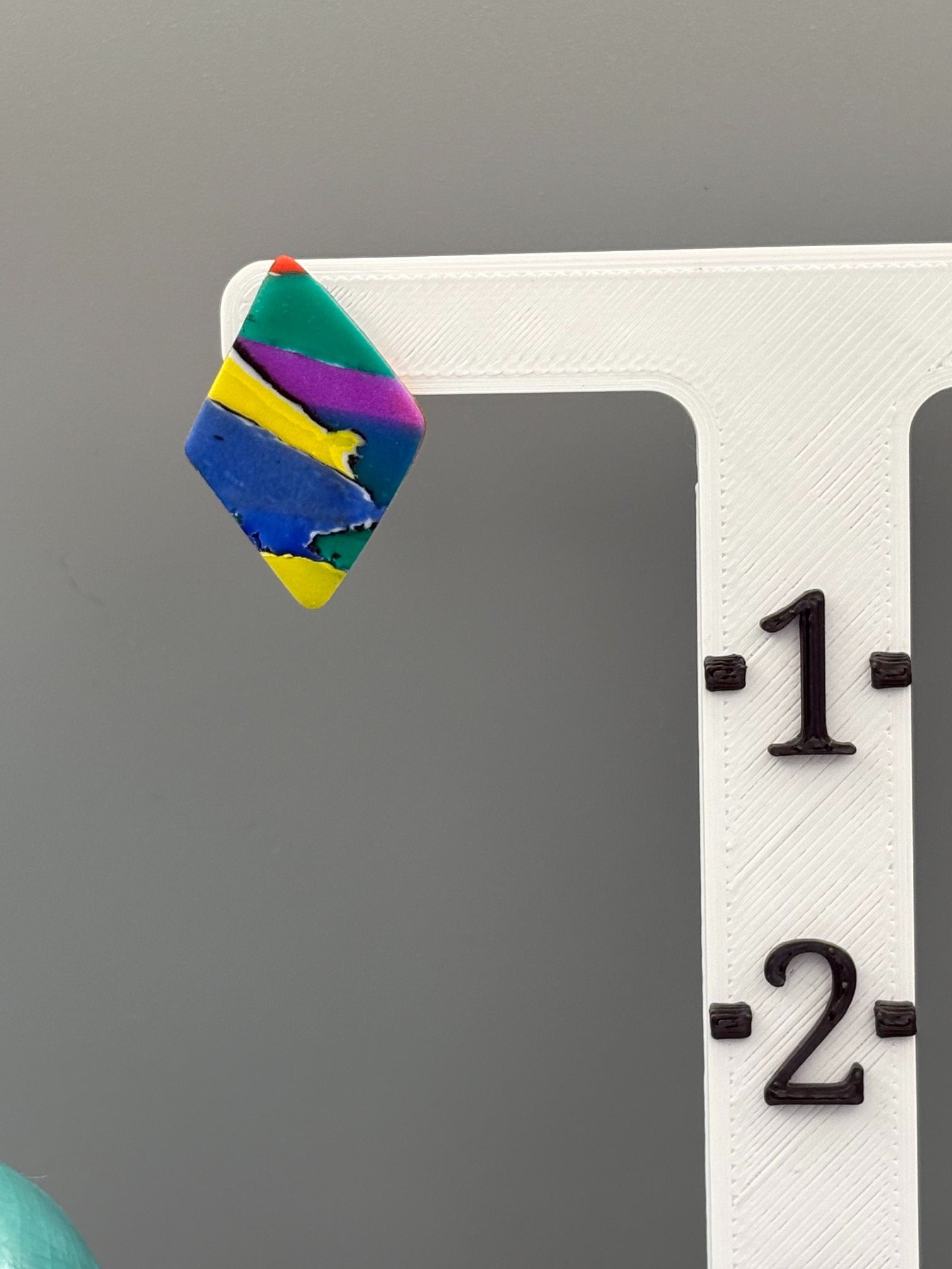 Water Colour Diamond Stud Earrings - handcrafted polymer clay earrings by Lakeside Clay