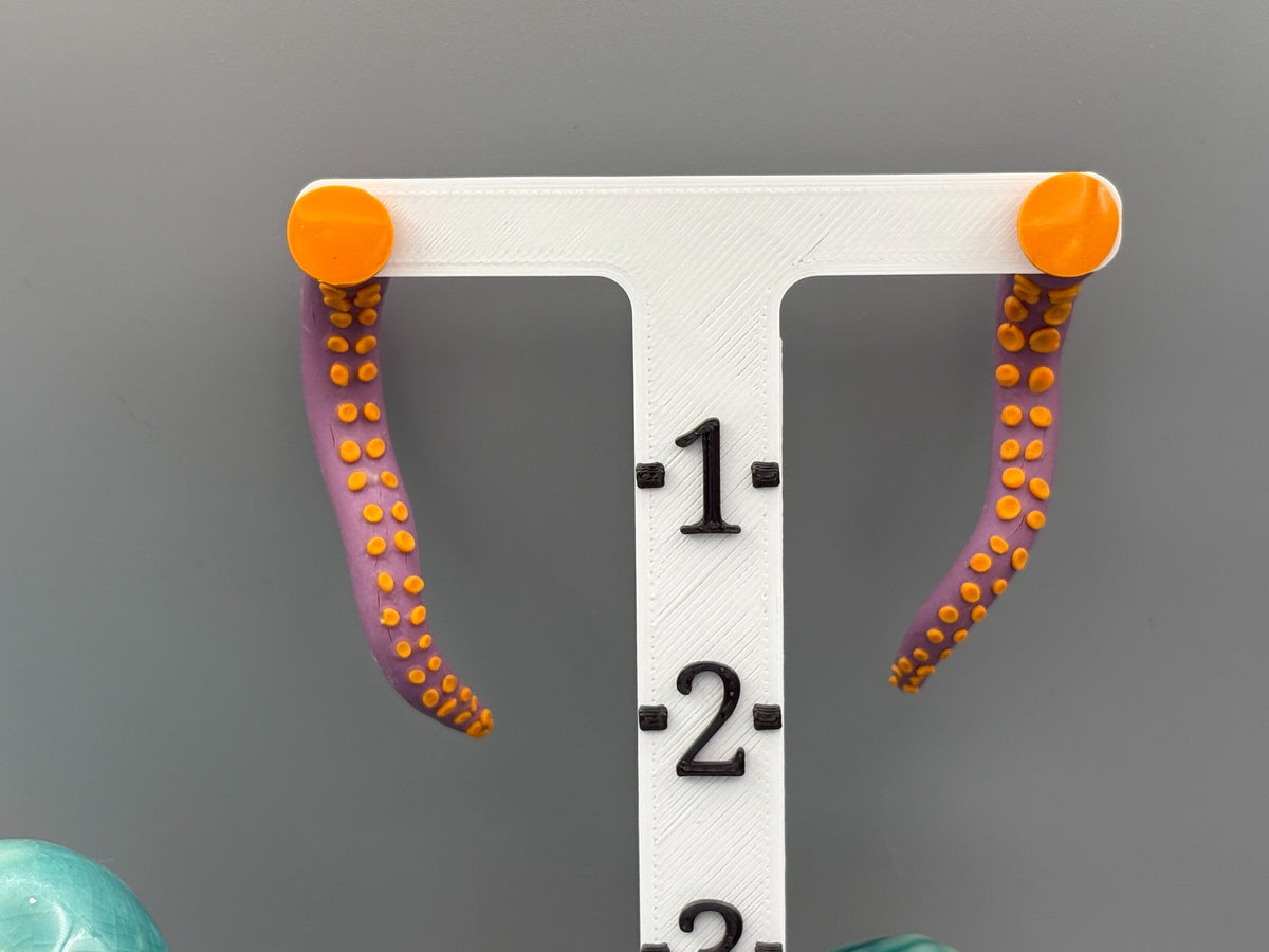Tentacle Stud Earrings - handcrafted polymer clay earrings by Lakeside Clay