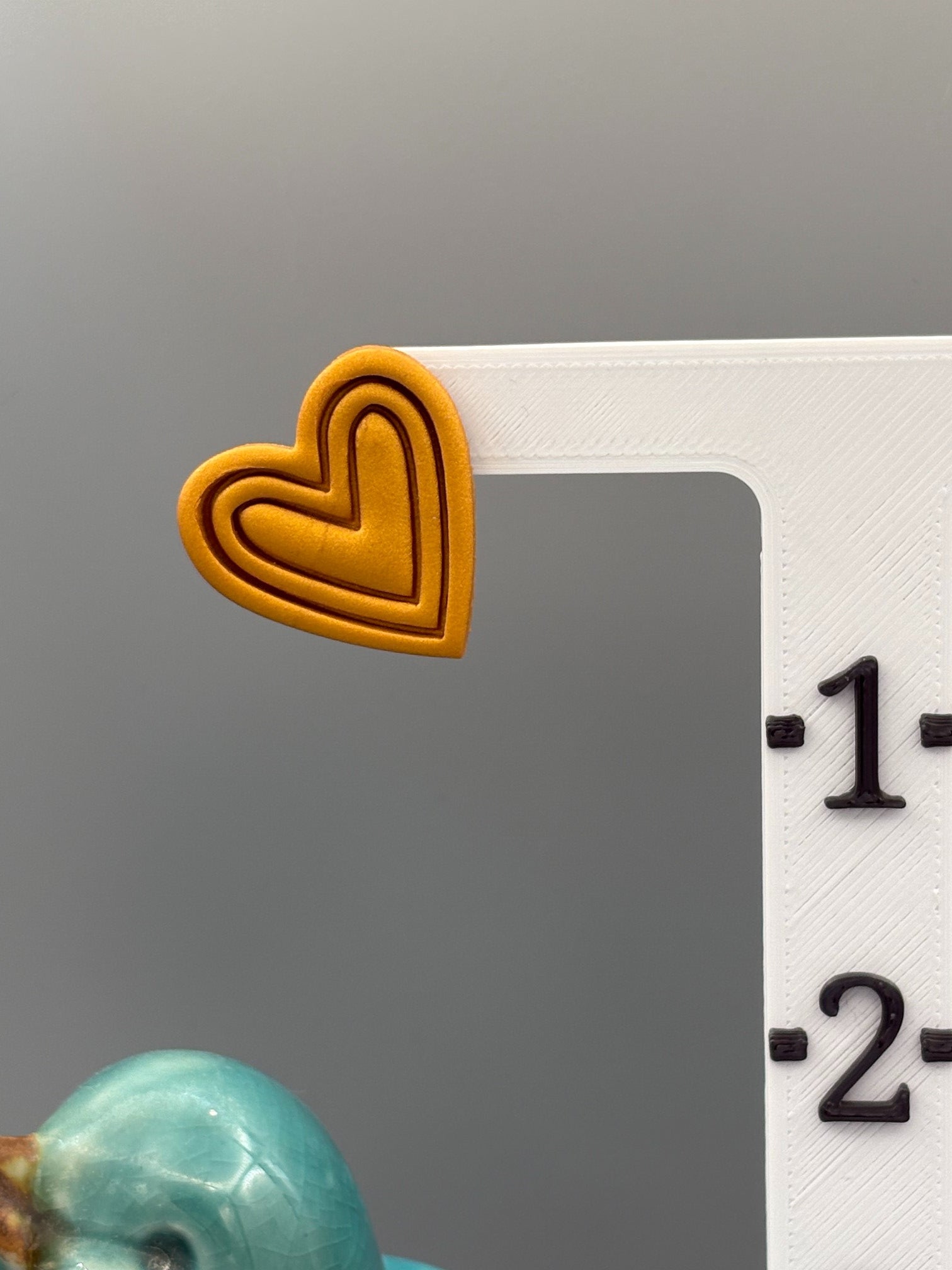 Gold Heart Stud Earrings - handcrafted polymer clay earrings by Lakeside Clay