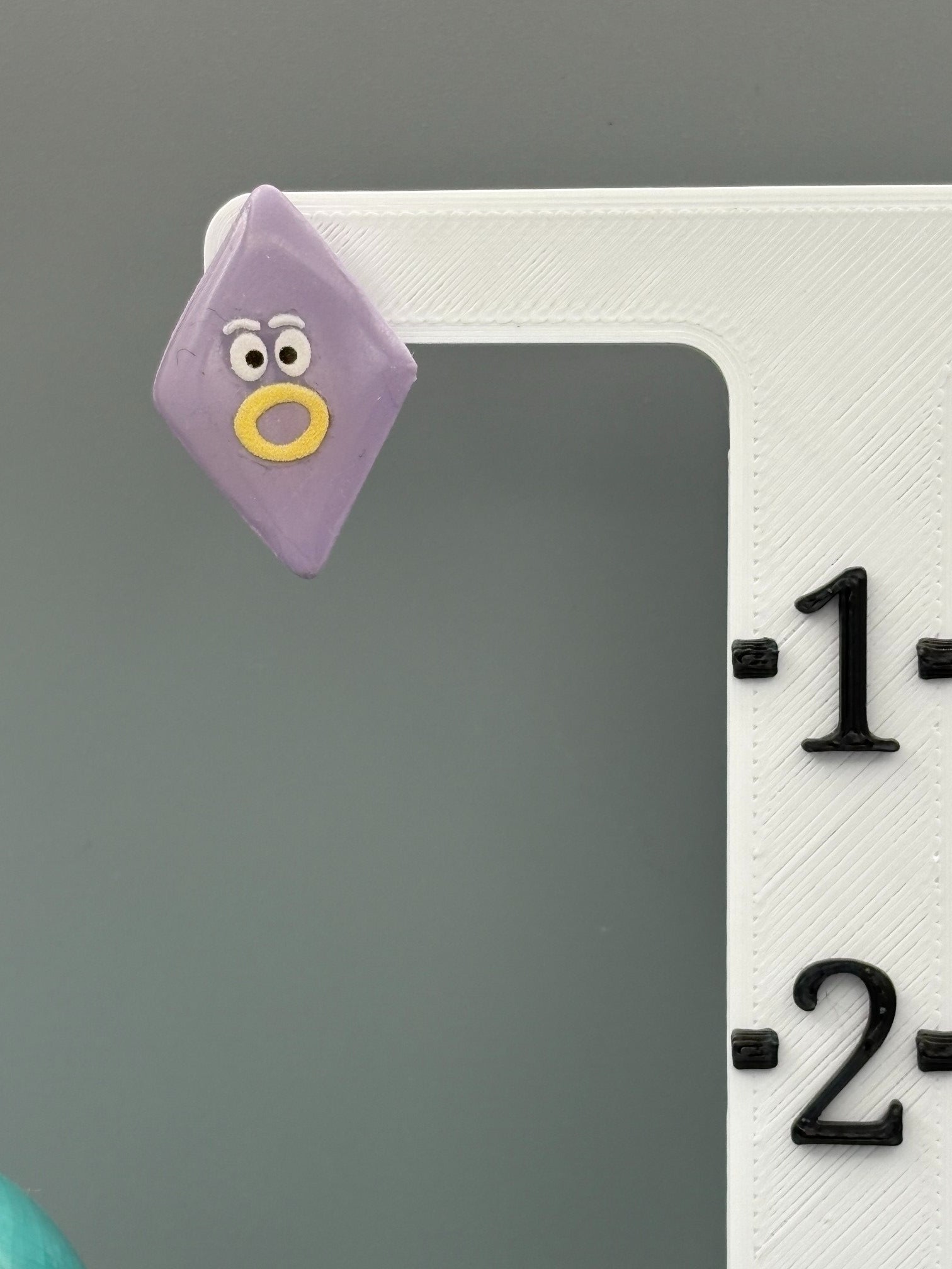Lilac Diamond Funny Face Stud Earrings - handcrafted polymer clay earrings by Lakeside Clay