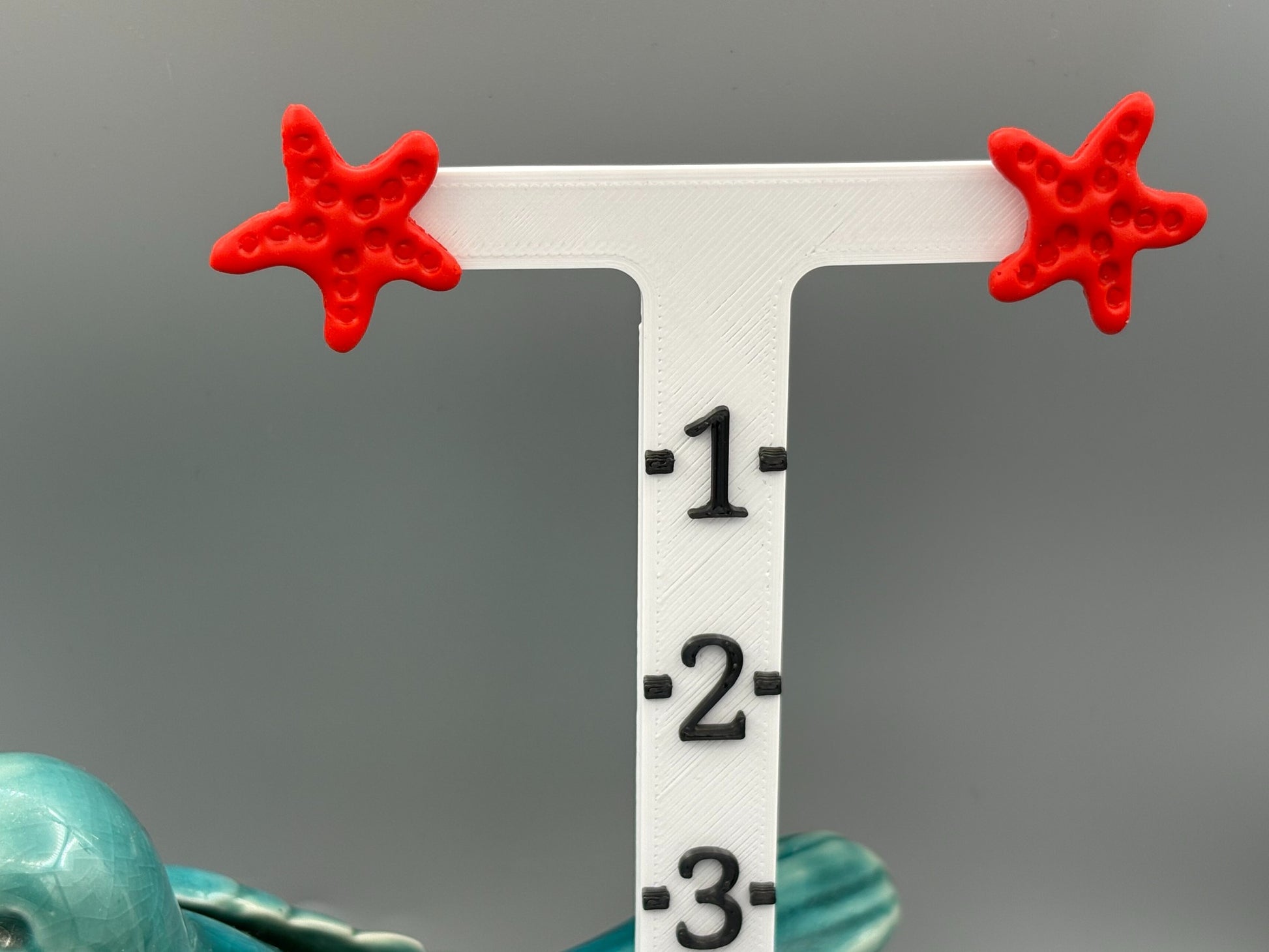 Red Starfish Stud Earrings - handcrafted polymer clay earrings by Lakeside Clay