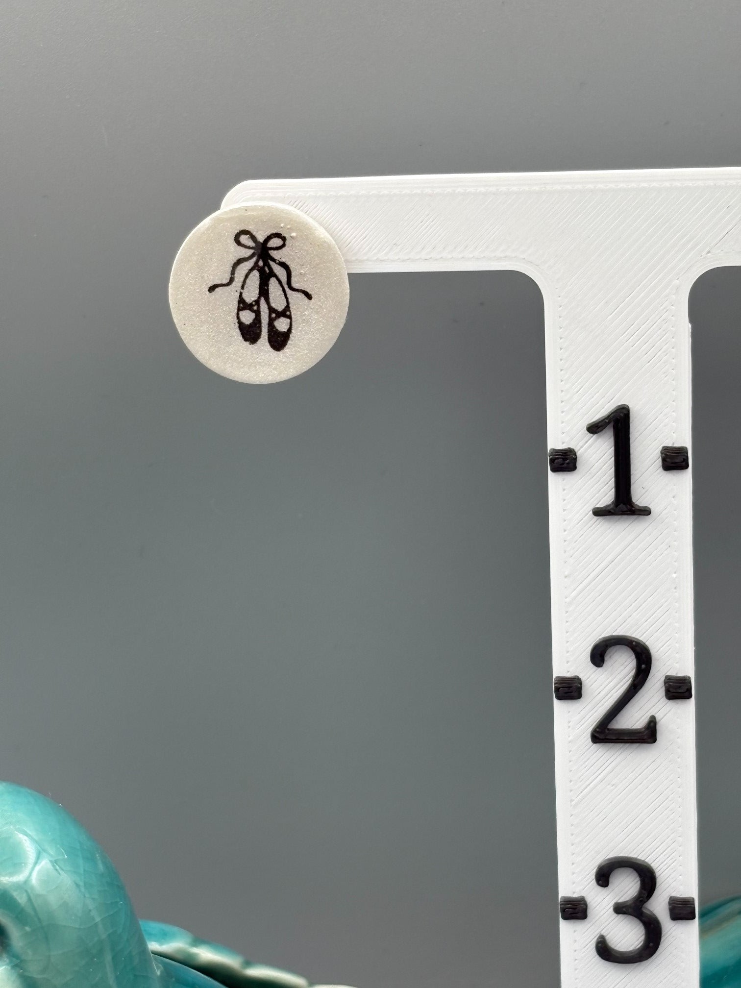 Ivory Ballet Slipper Circle Stud Earrings - handcrafted polymer clay earrings by Lakeside Clay