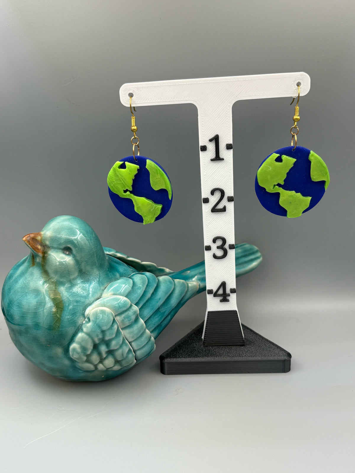 Globe Dangle Earrings - handcrafted polymer clay earrings by Lakeside Clay