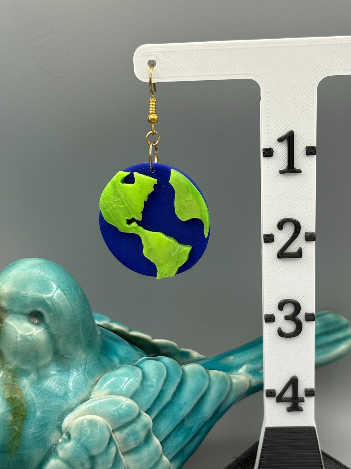 Globe Dangle Earrings - handcrafted polymer clay earrings by Lakeside Clay