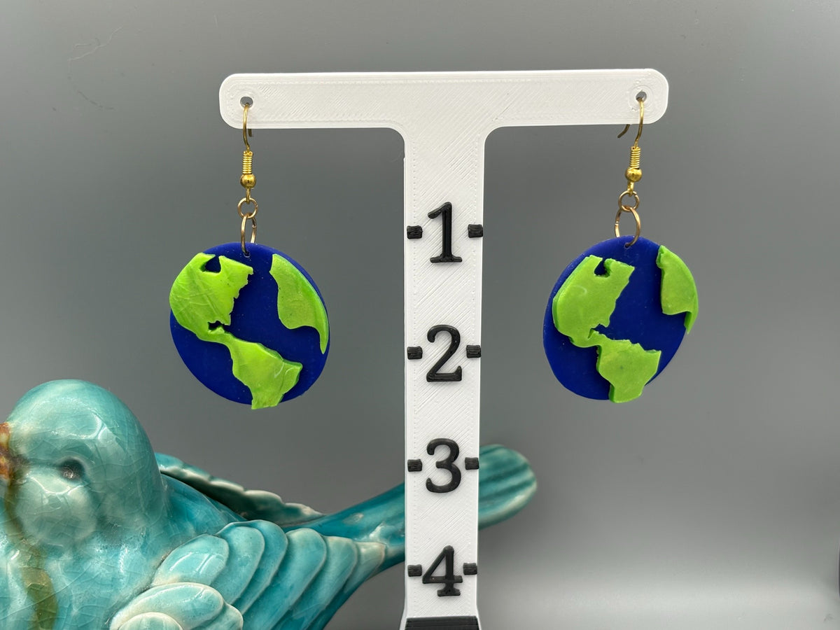 Globe Dangle Earrings - handcrafted polymer clay earrings by Lakeside Clay