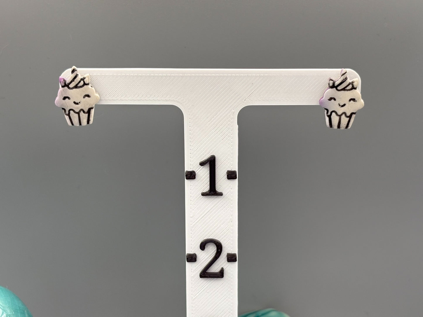 Cupcake Stud Earrings - handcrafted polymer clay earrings by Lakeside Clay