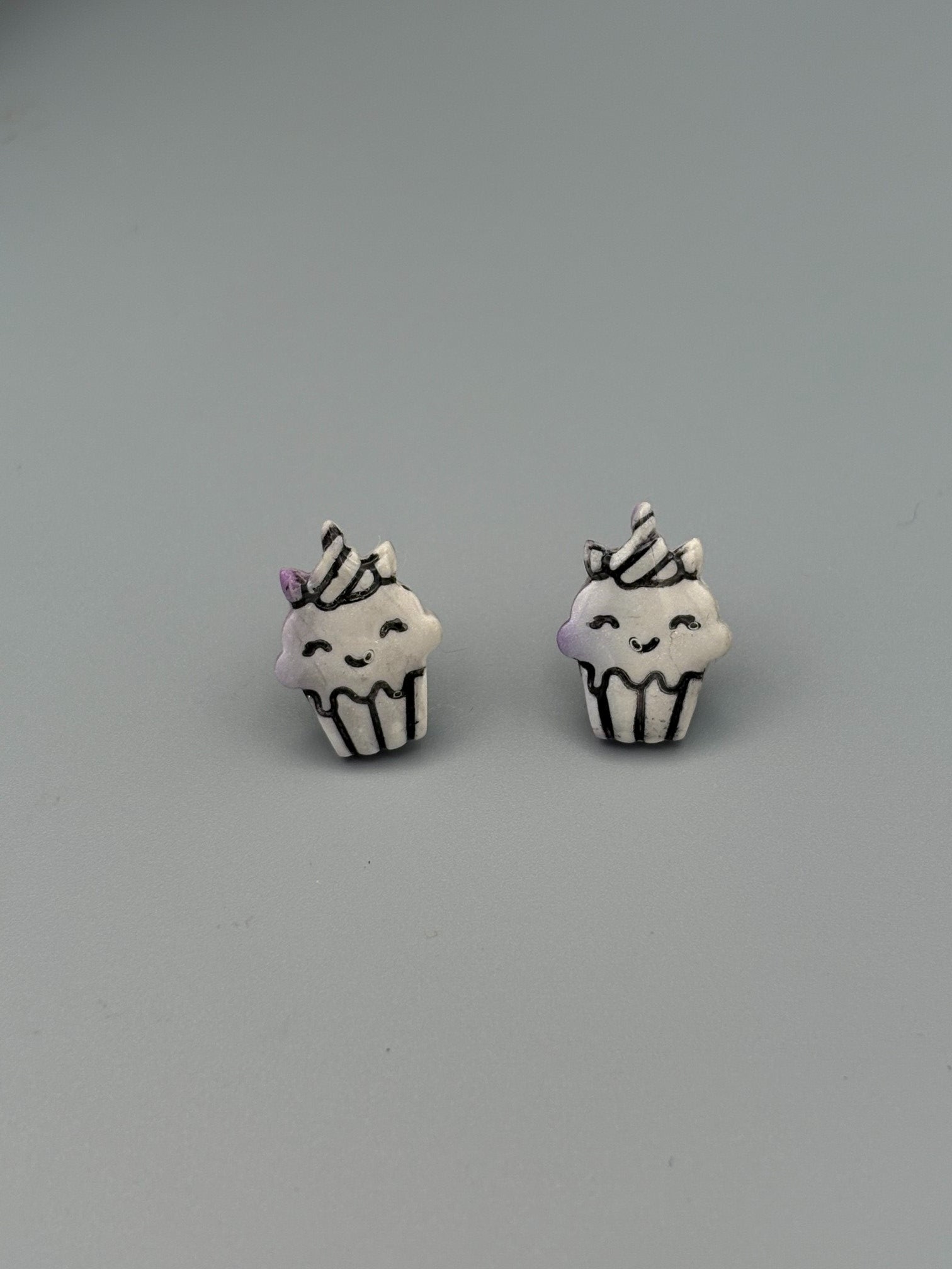 Cupcake Stud Earrings - handcrafted polymer clay earrings by Lakeside Clay