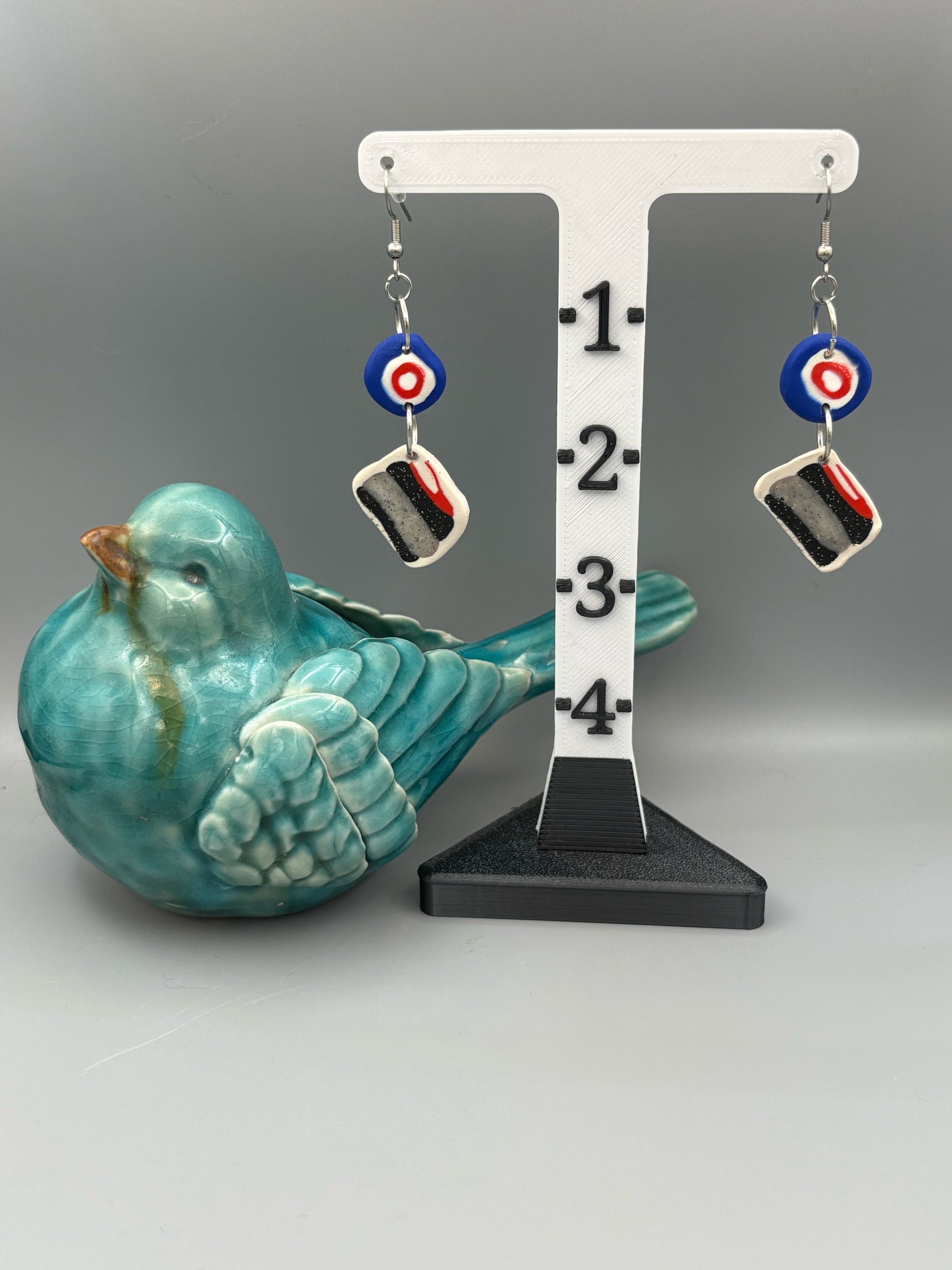 Curling Dangle Earrings - handcrafted polymer clay earrings by Lakeside Clay