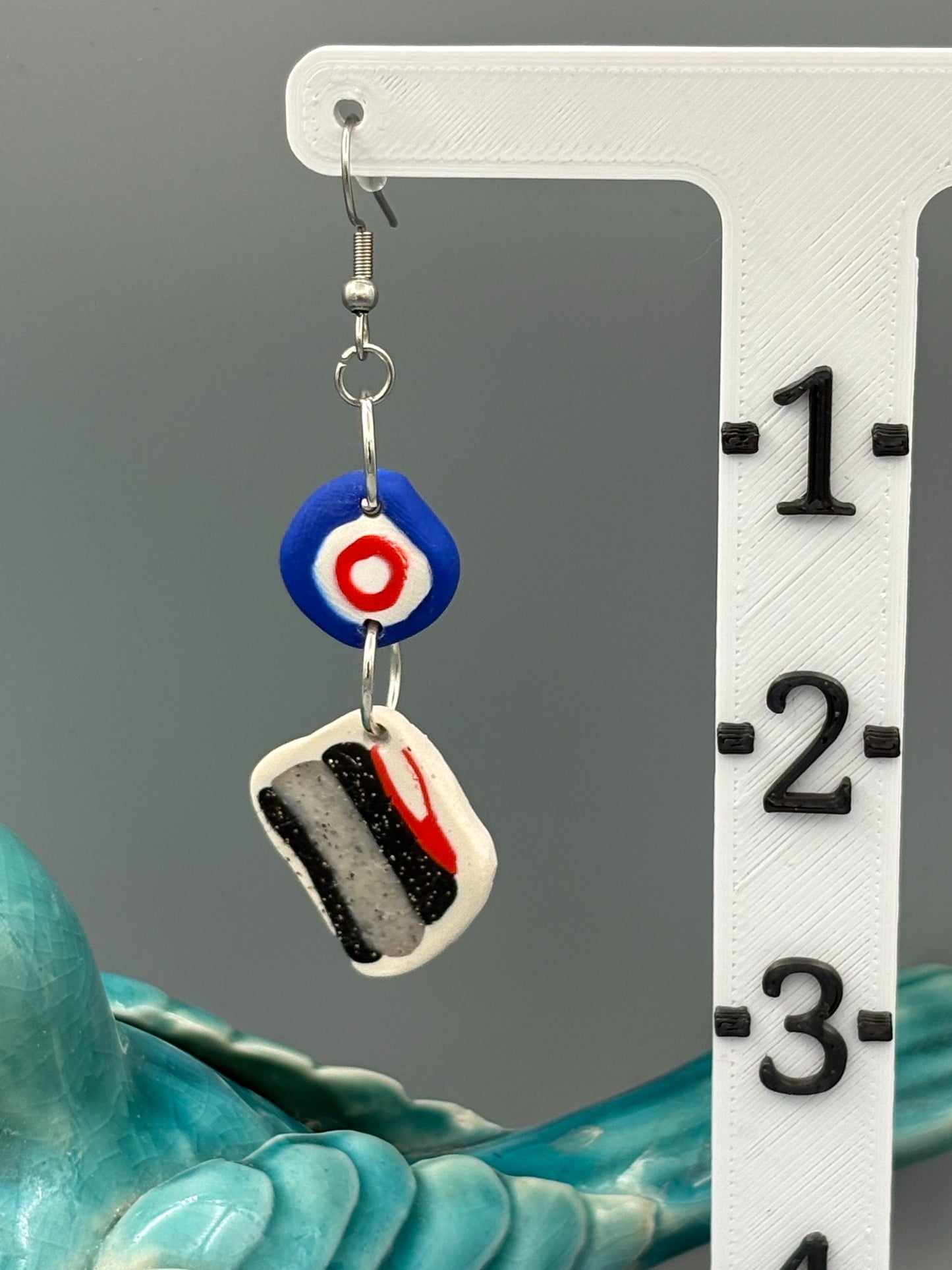 Curling Dangle Earrings - handcrafted polymer clay earrings by Lakeside Clay