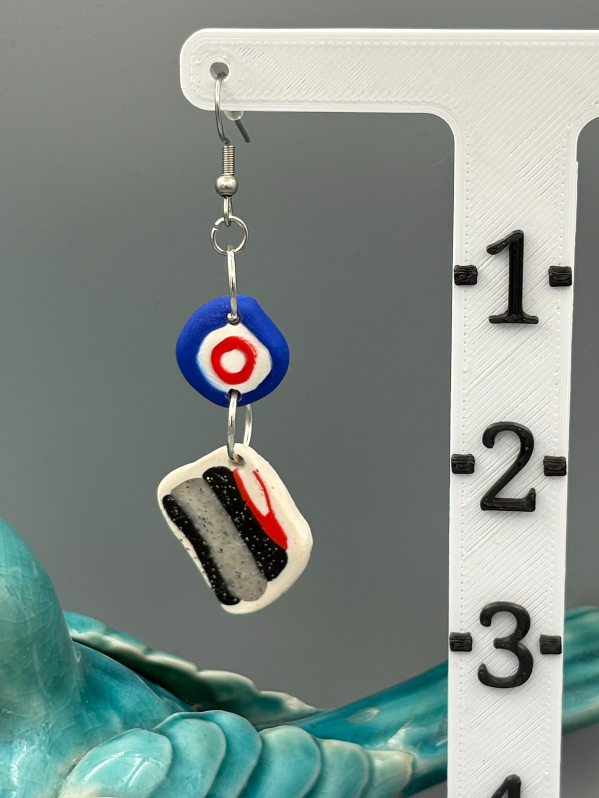Curling Dangle Earrings - handcrafted polymer clay earrings by Lakeside Clay