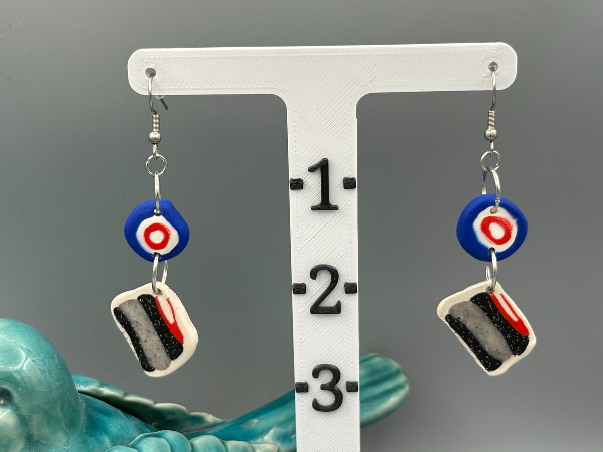 Curling Dangle Earrings - handcrafted polymer clay earrings by Lakeside Clay