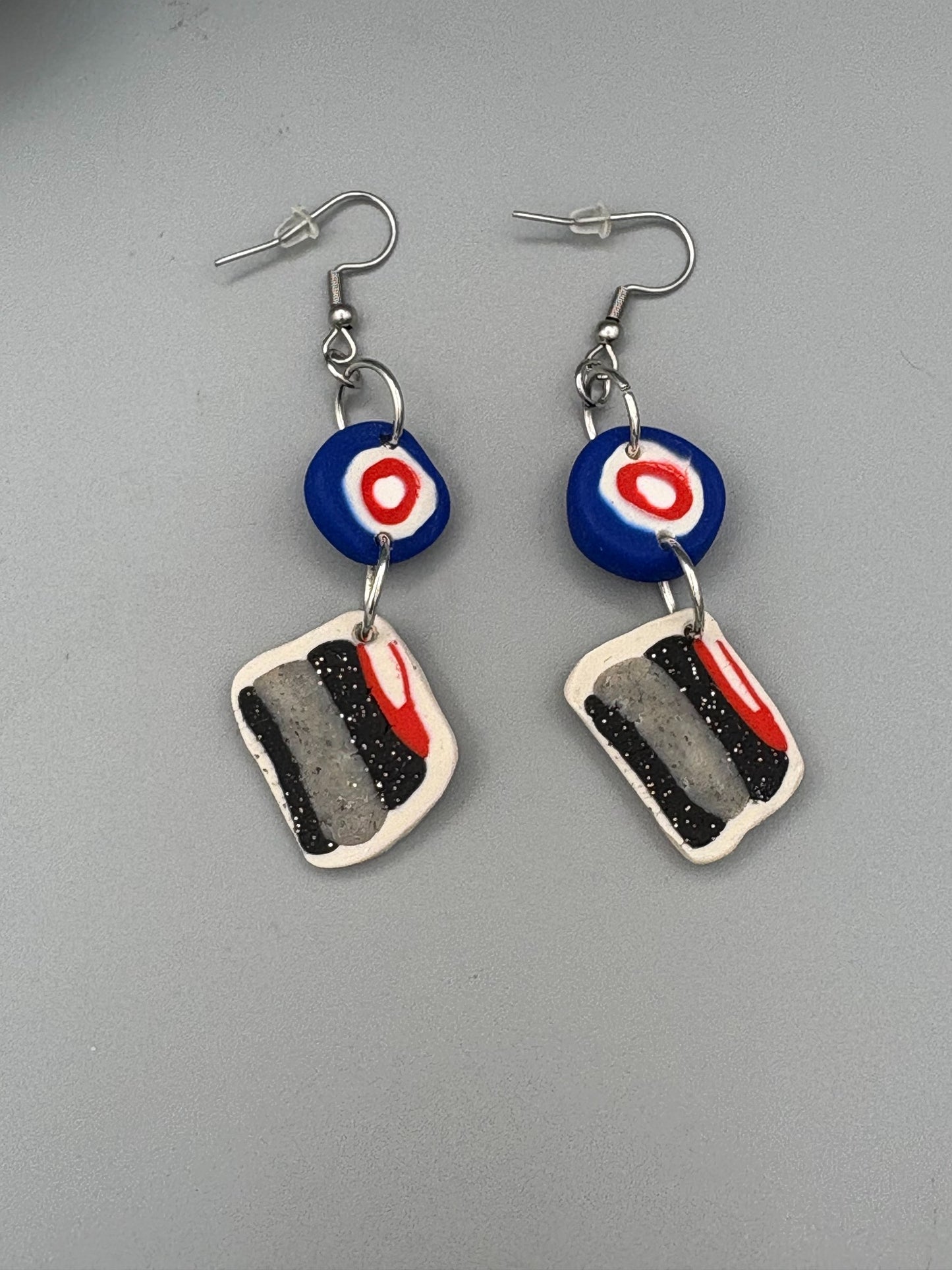 Curling Dangle Earrings - handcrafted polymer clay earrings by Lakeside Clay