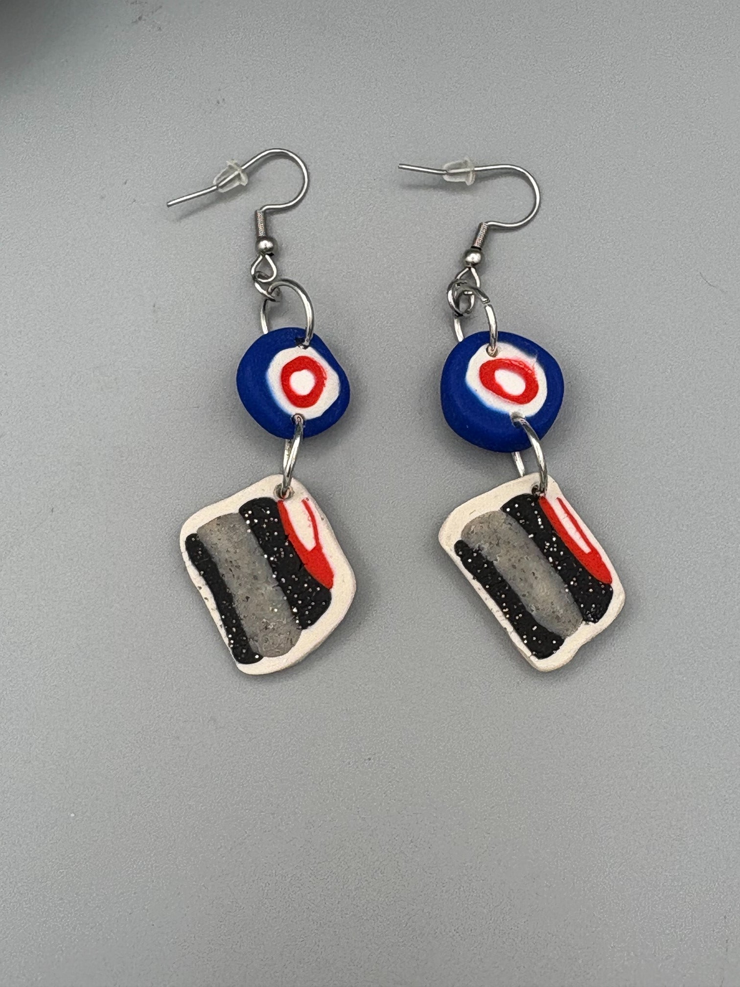 Curling Dangle Earrings - handcrafted polymer clay earrings by Lakeside Clay