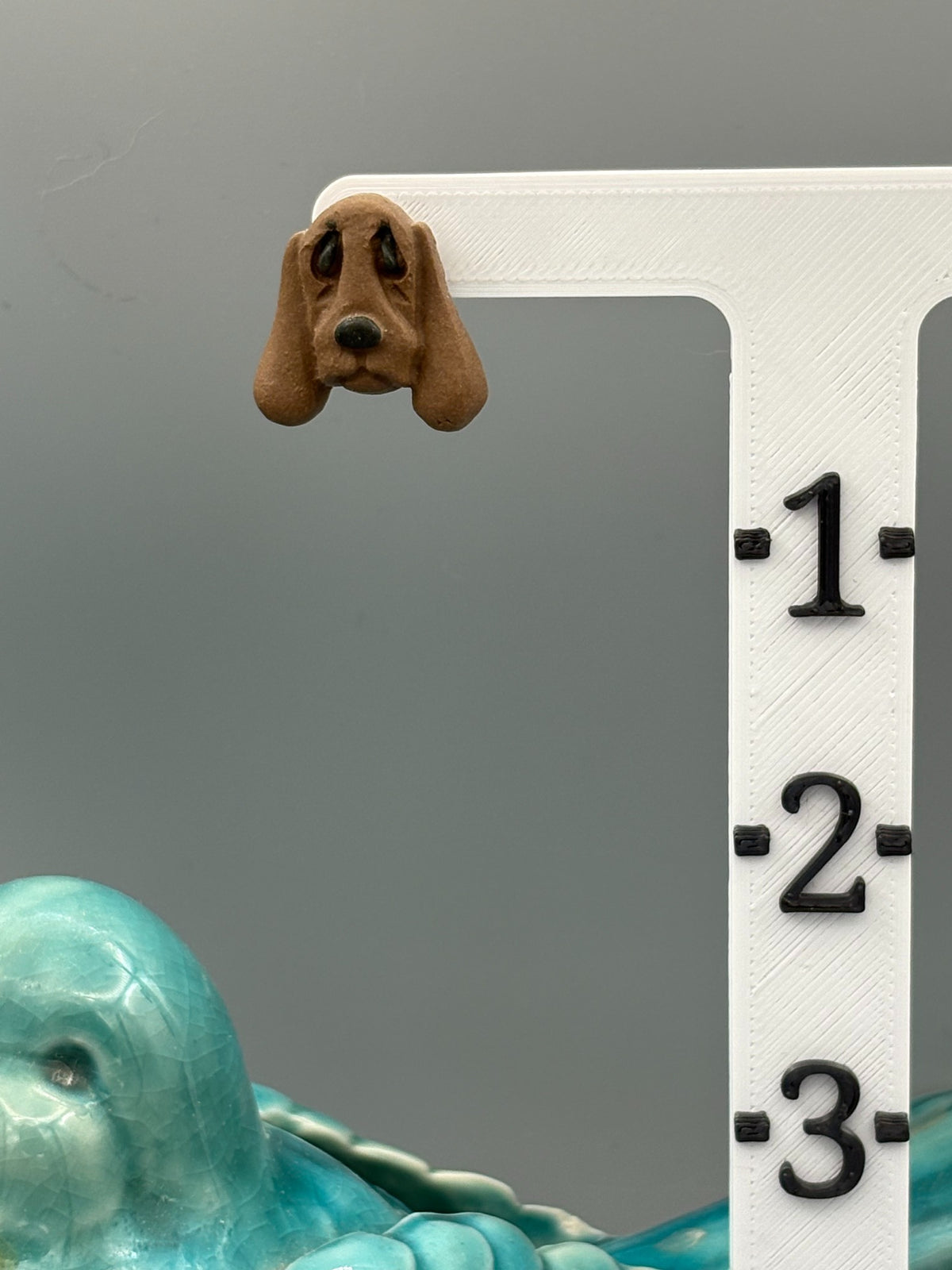 Brown Hound Dog Stud Earrings - handcrafted polymer clay earrings by Lakeside Clay