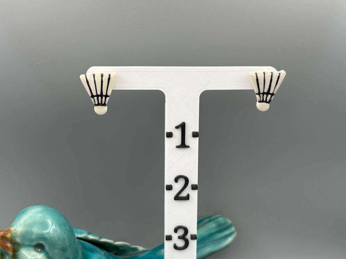 Badminton Shuttlecock Stud Earrings - handcrafted polymer clay earrings by Lakeside Clay