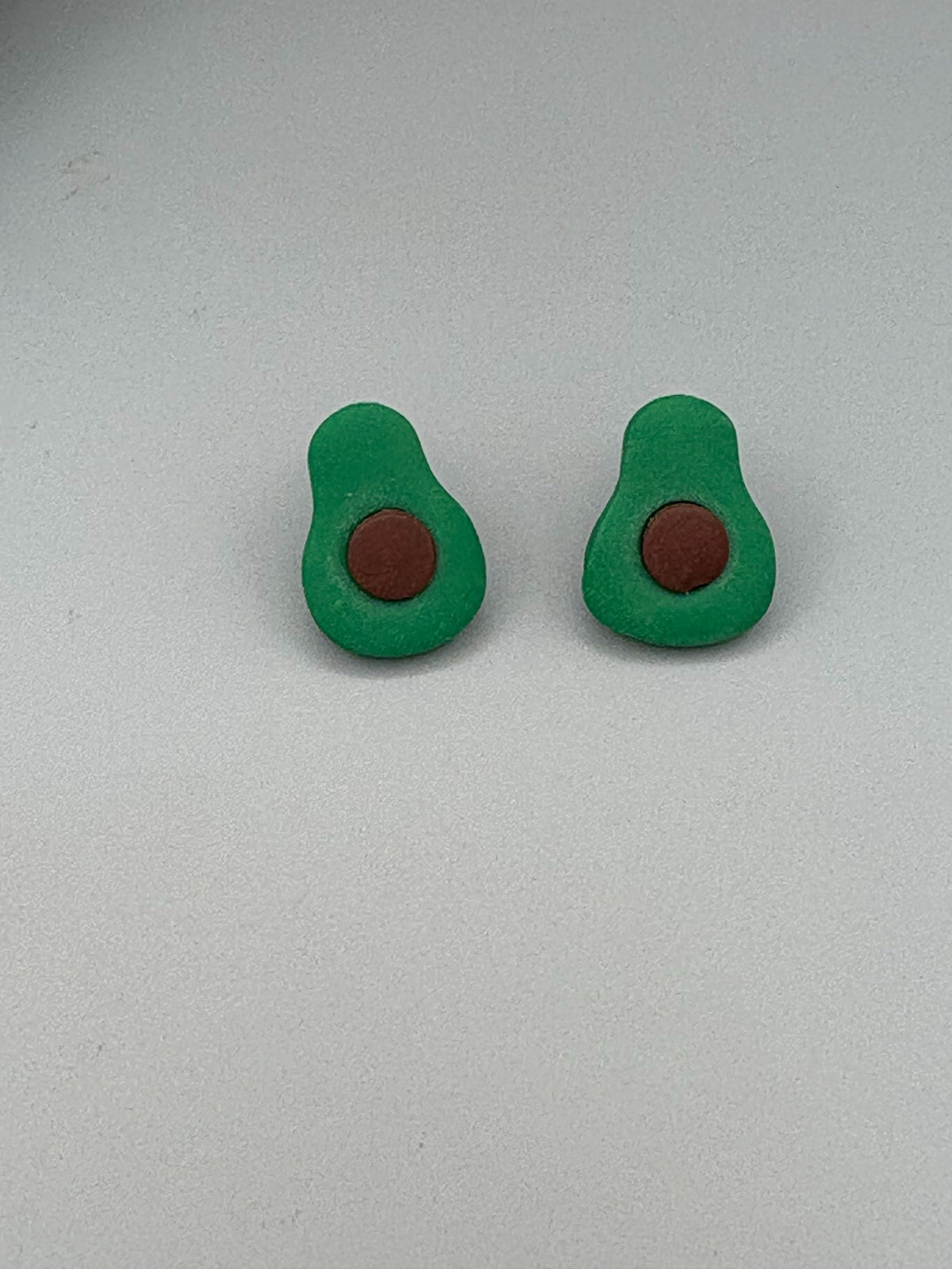Avocado Stud Earrings - handcrafted polymer clay earrings by Lakeside Clay