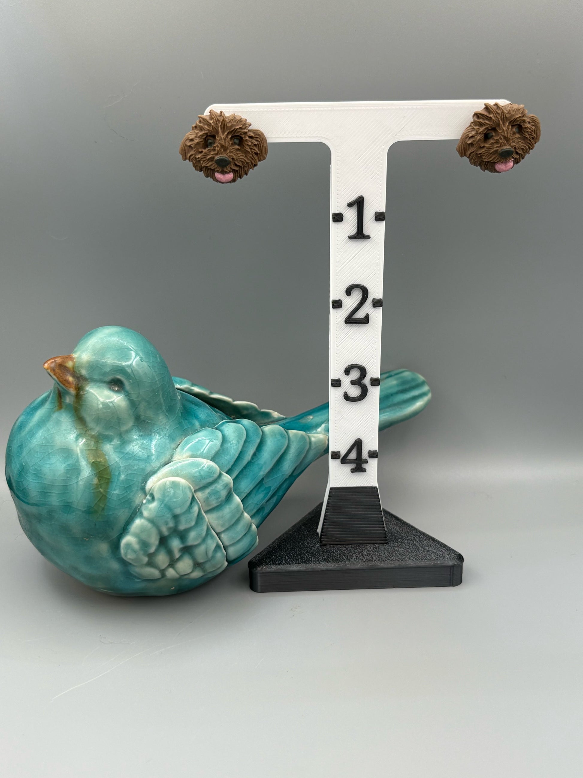 Brown Shihtzu Dog Stud Earrings - handcrafted polymer clay earrings by Lakeside Clay