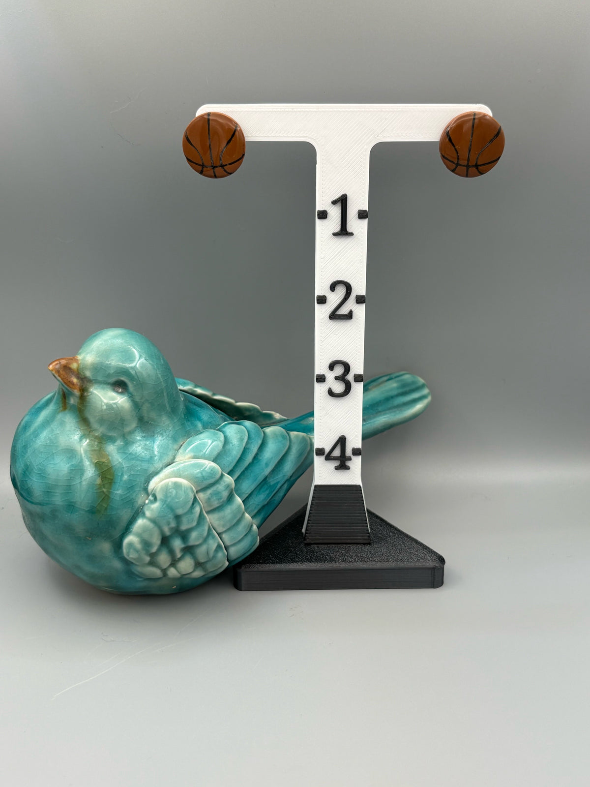 Basketball Stud Earrings - handcrafted polymer clay earrings by Lakeside Clay