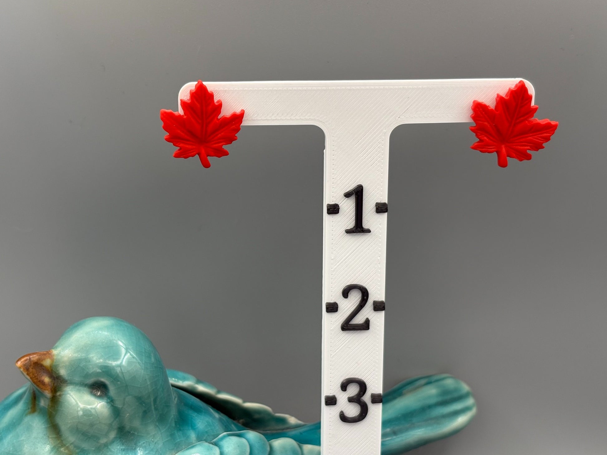 Maple Leaf Stud Earrings - handcrafted polymer clay earrings by Lakeside Clay