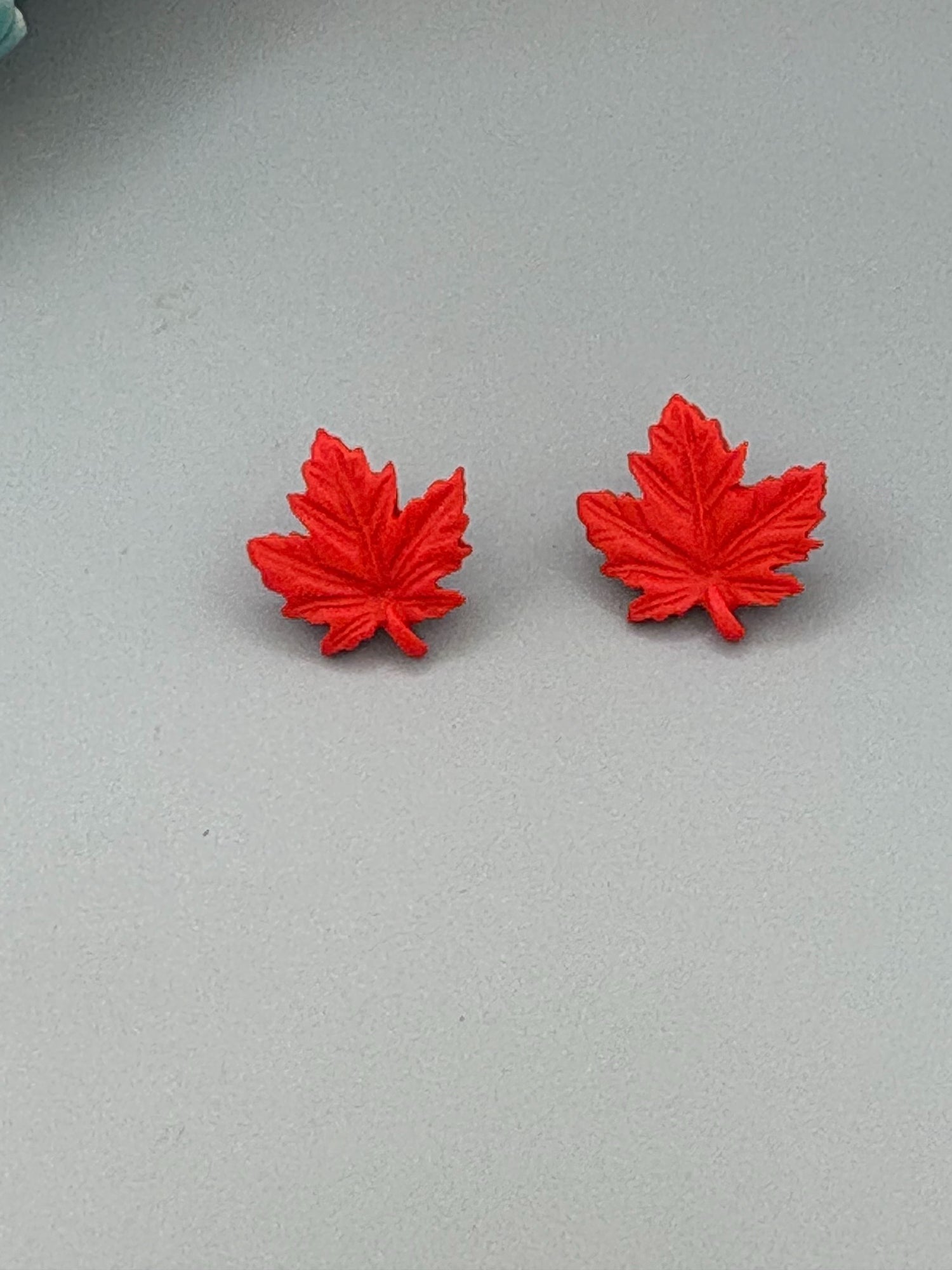 Maple Leaf Stud Earrings - handcrafted polymer clay earrings by Lakeside Clay