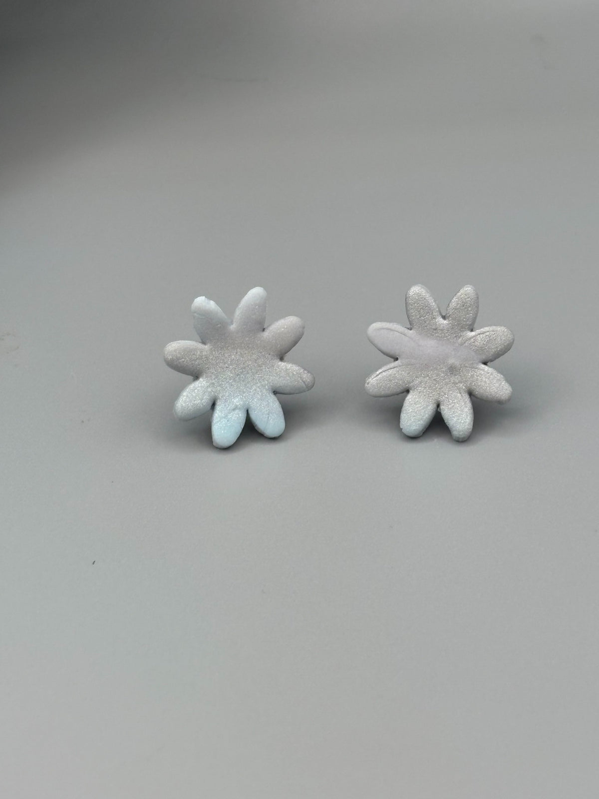 Pastel Marble Flower Stud Earrings - handcrafted polymer clay earrings by Lakeside Clay