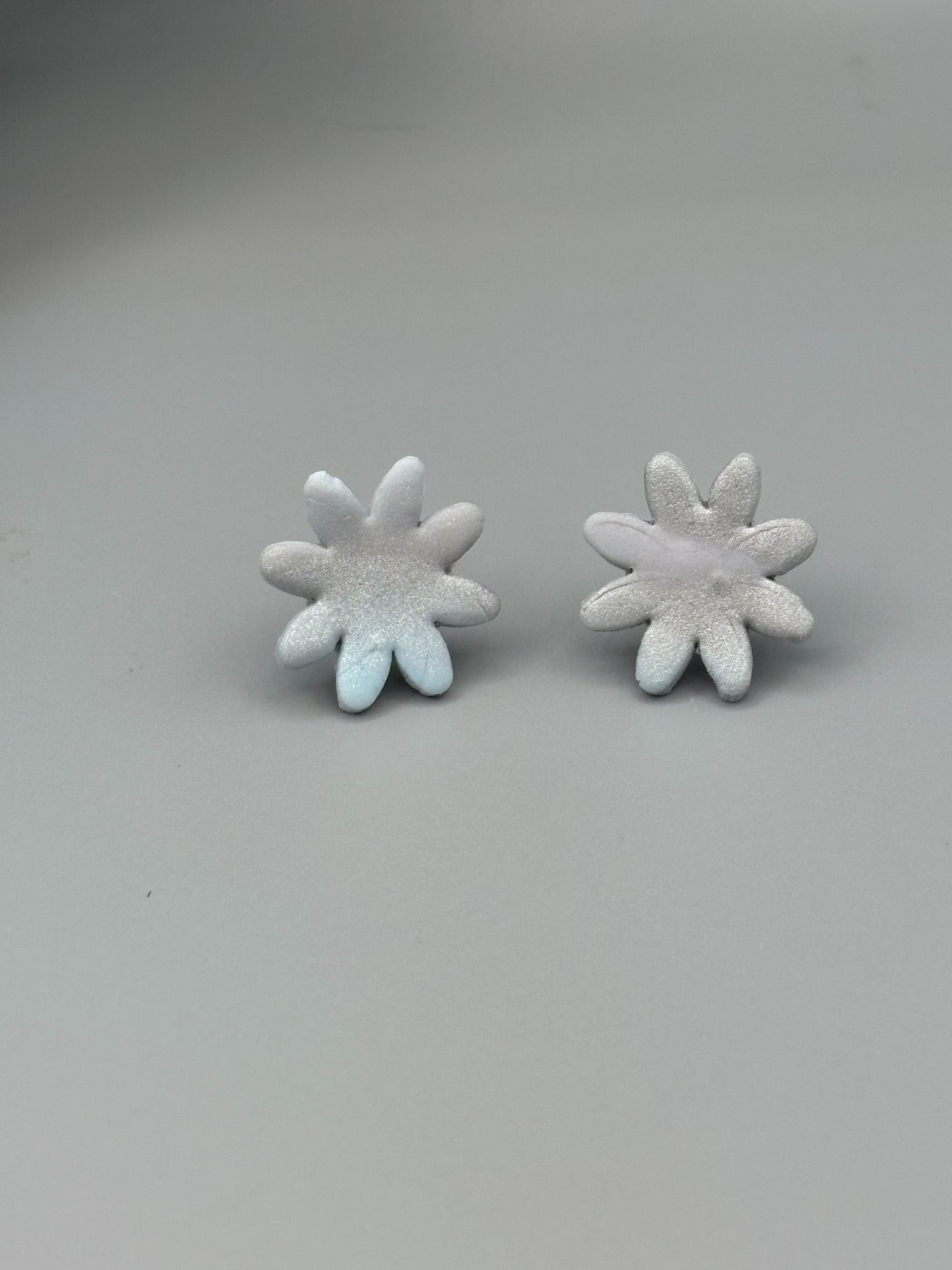 Pastel Marble Flower Stud Earrings - handcrafted polymer clay earrings by Lakeside Clay