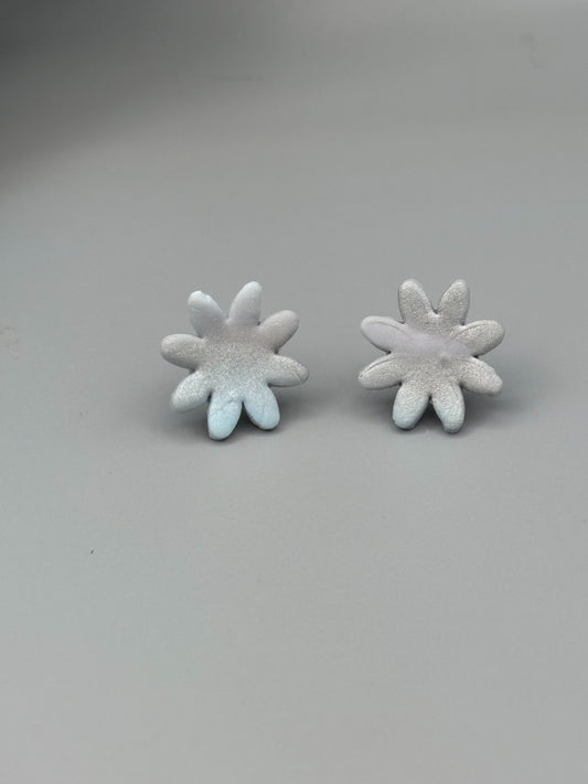 Pastel Marble Flower Stud Earrings - handcrafted polymer clay earrings by Lakeside Clay