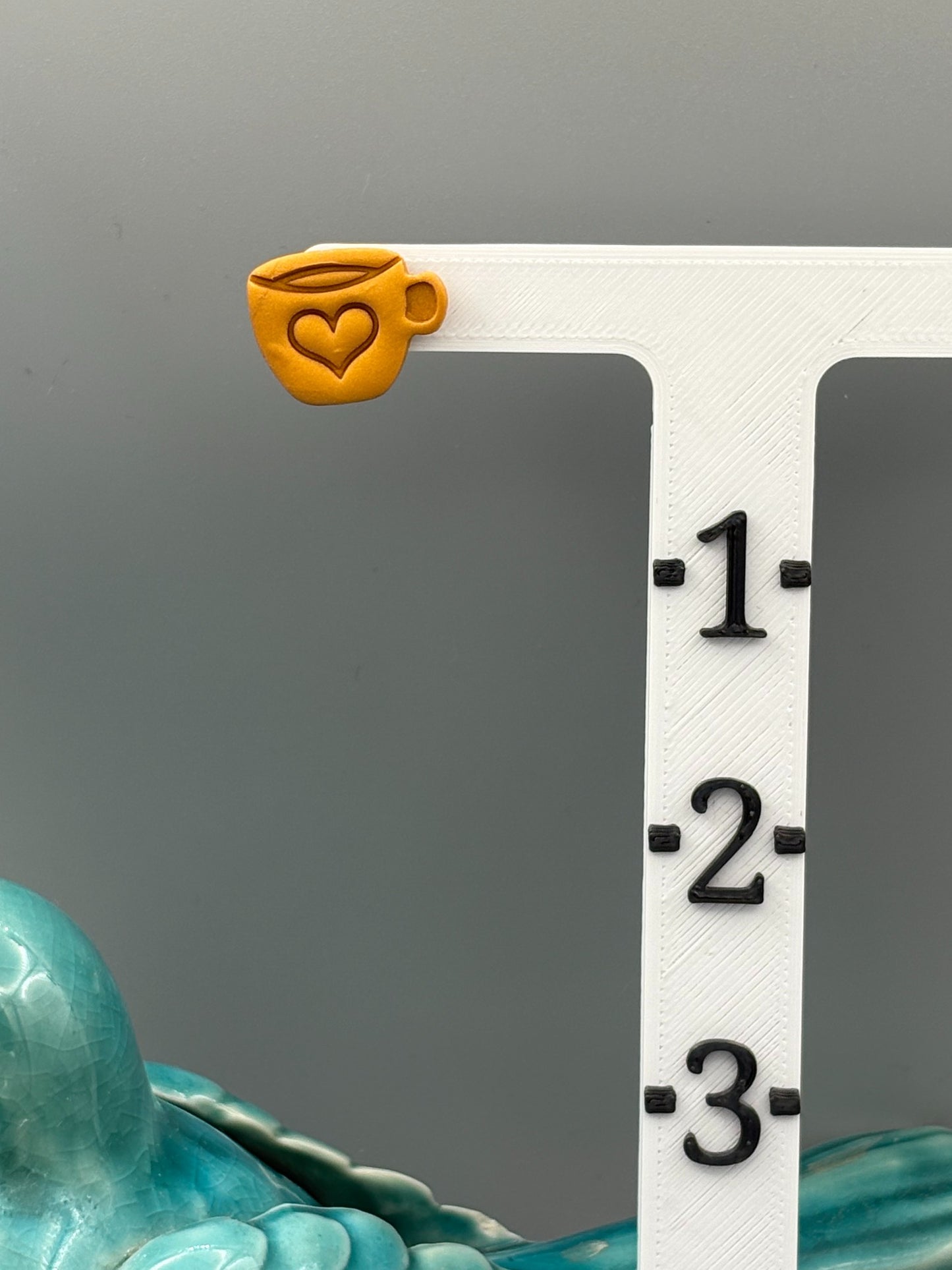 Gold Teacup Stud Earrings - handcrafted polymer clay earrings by Lakeside Clay