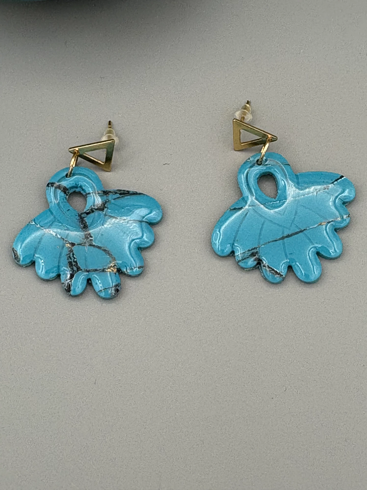 Faux Turquoise Feather Fans