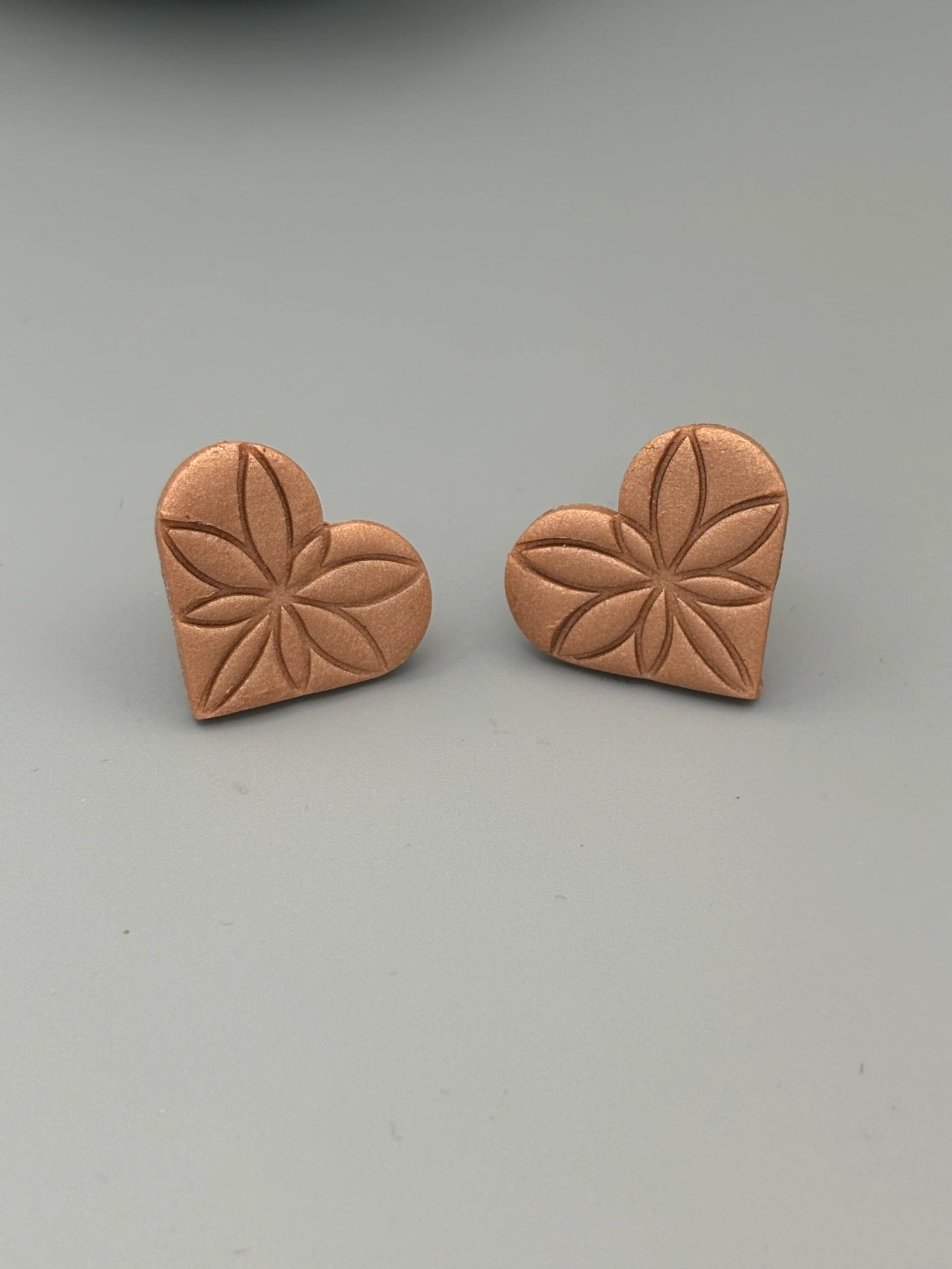 Bronze Debossed Hearts