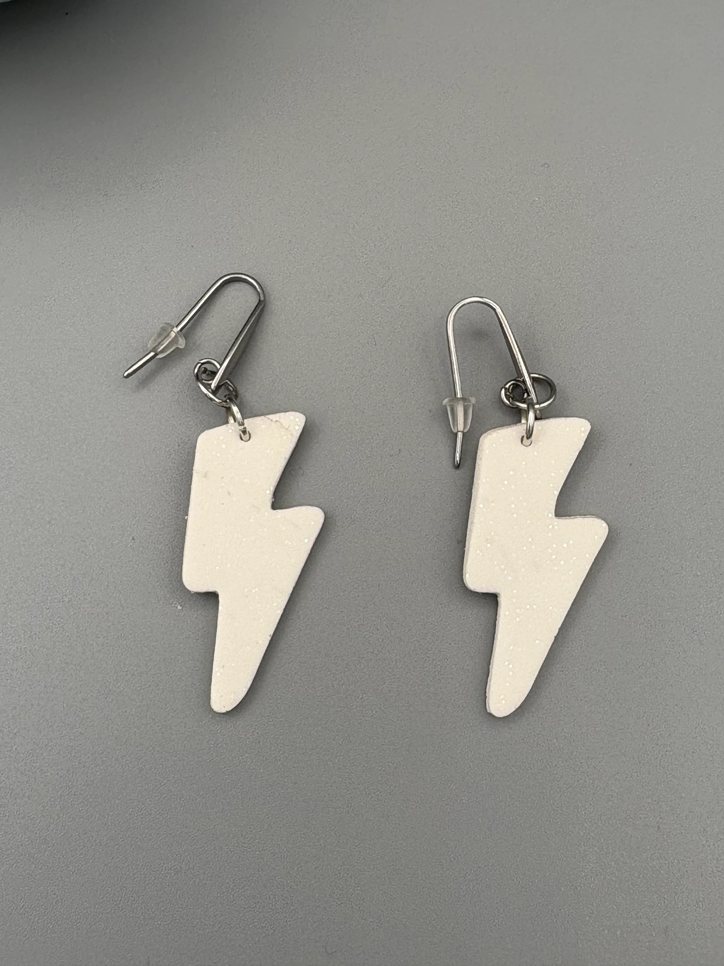 White Sparkly Lightning Bolts