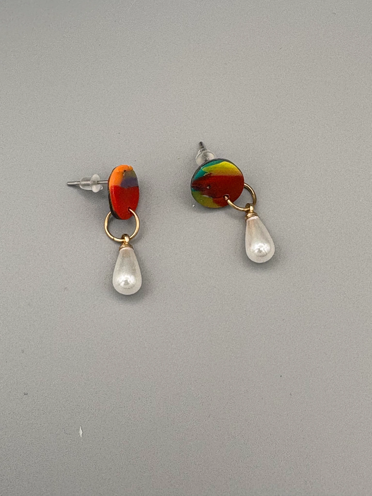 Water Colour Circles with Faux Pearls