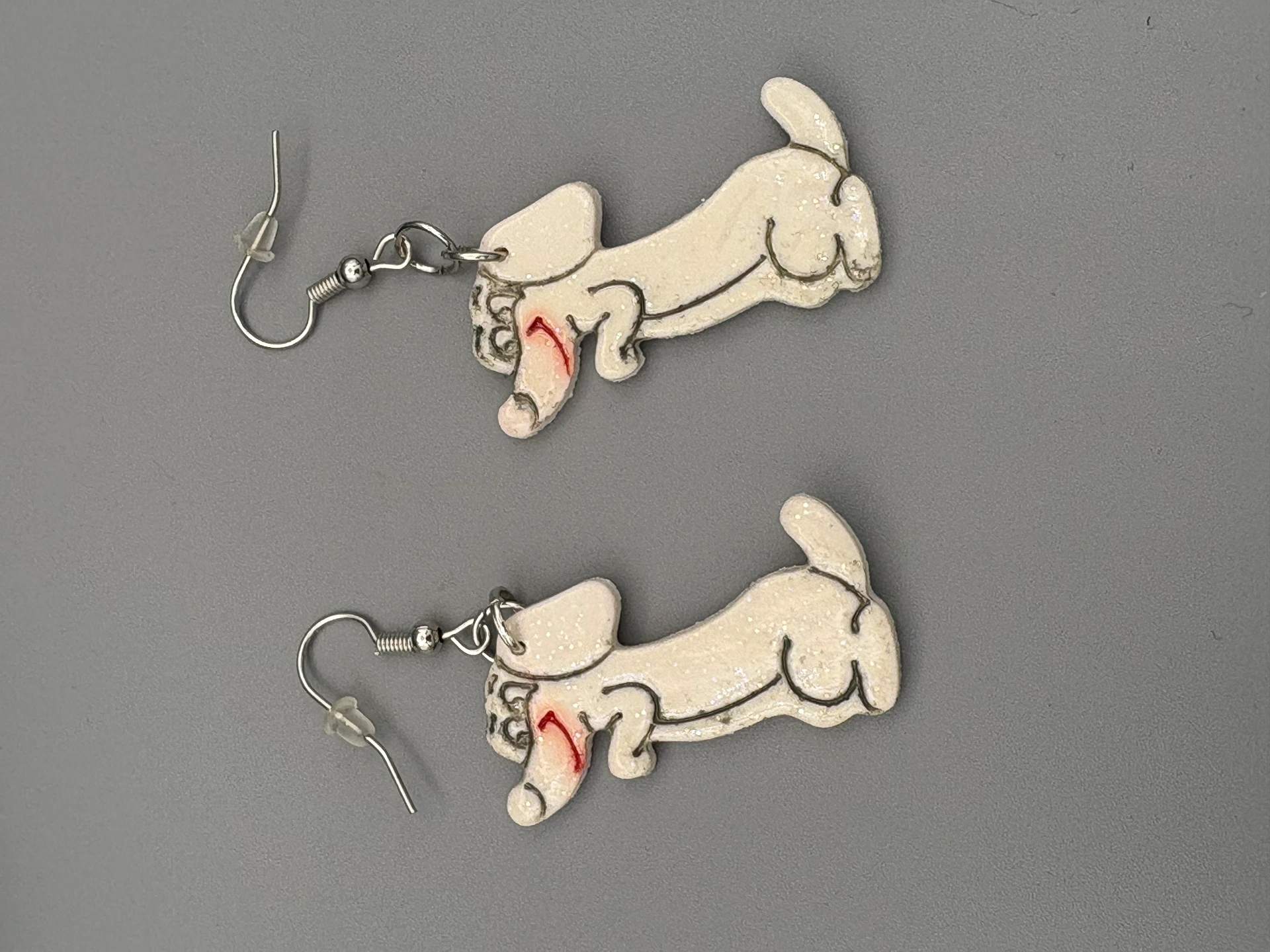 Sparkly White Begging Dogs