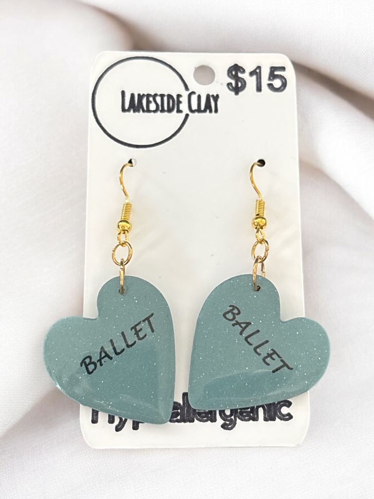 Dusty Blue Ballet Hearts
