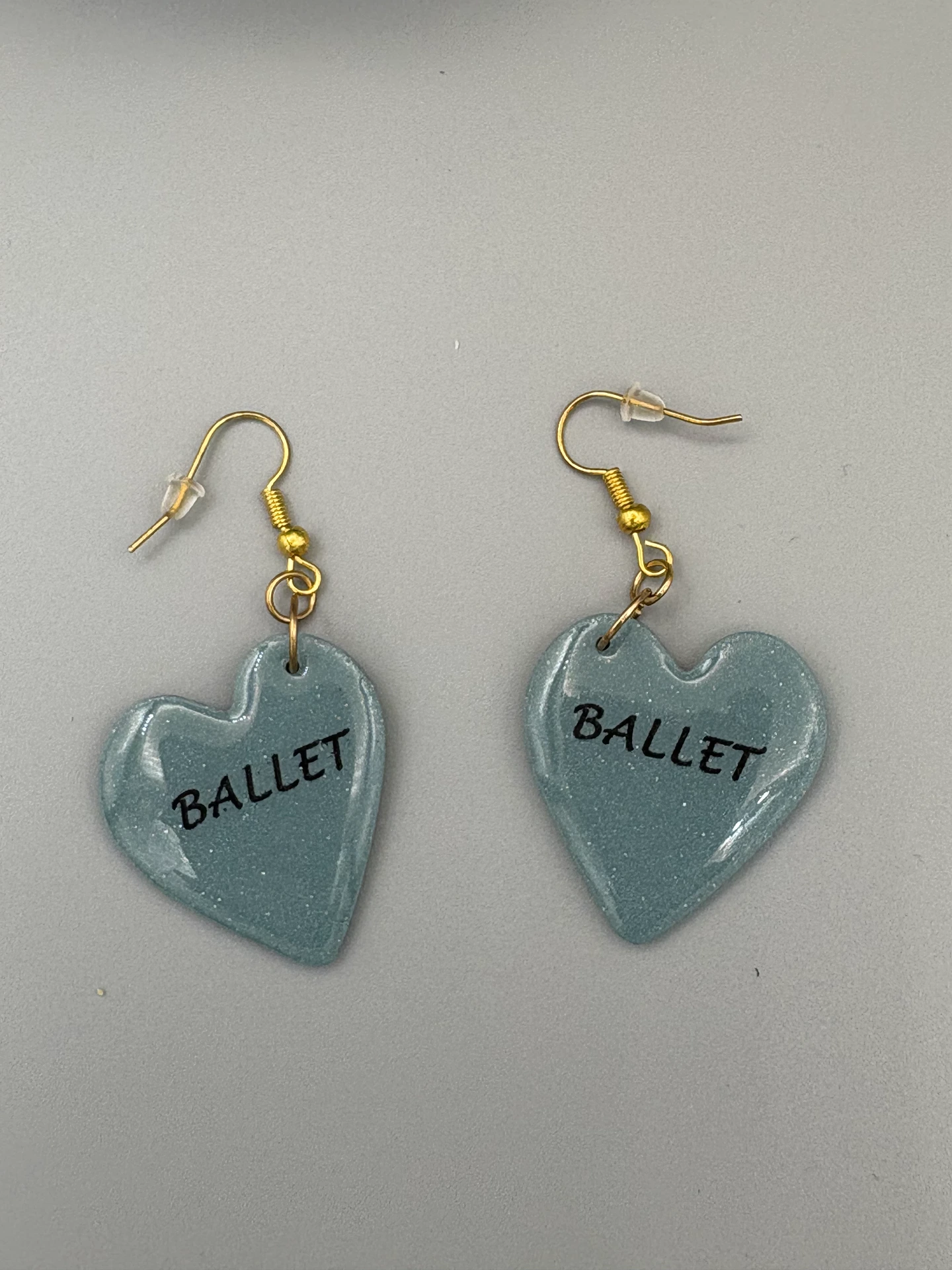 Dusty Blue Ballet Hearts