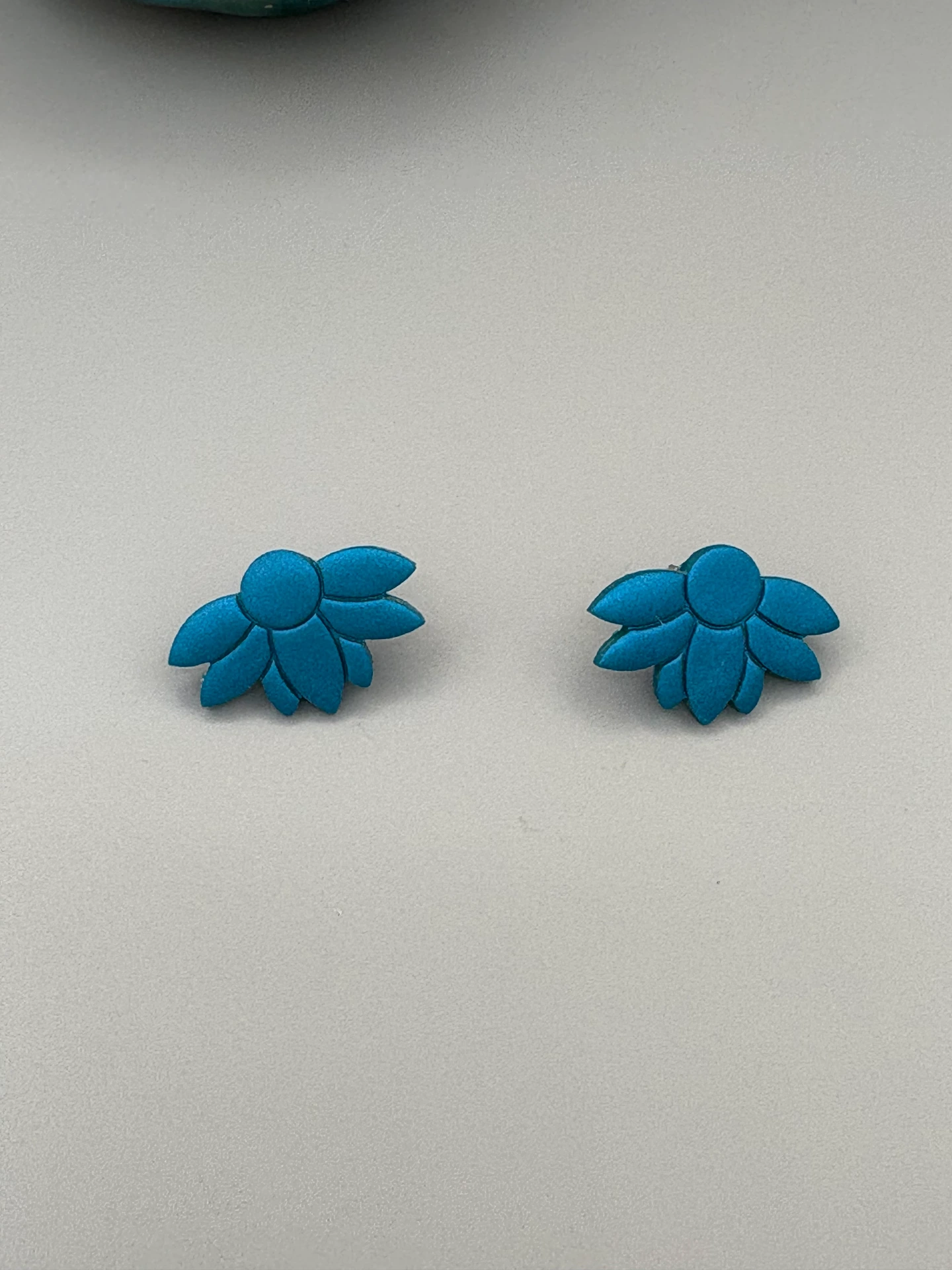 Teal Half Flowers