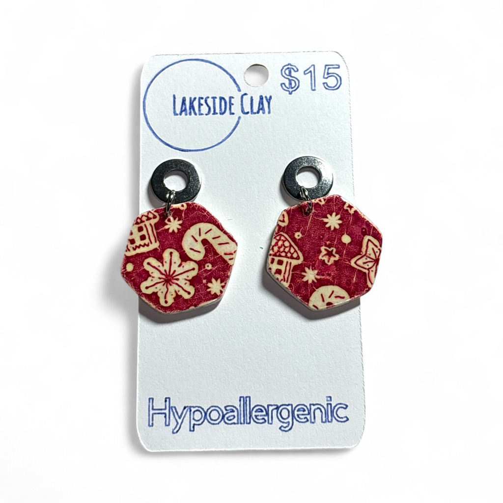 Red Christmas Pattern Hexagons