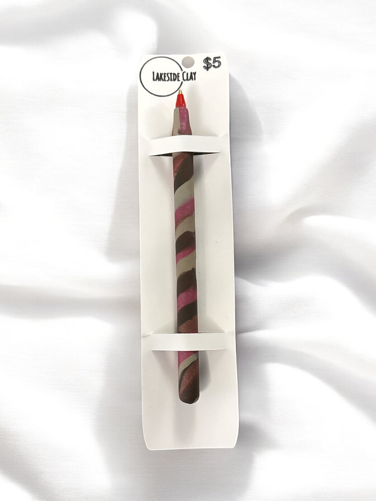 Pink, Grey, Brown Twist Pen