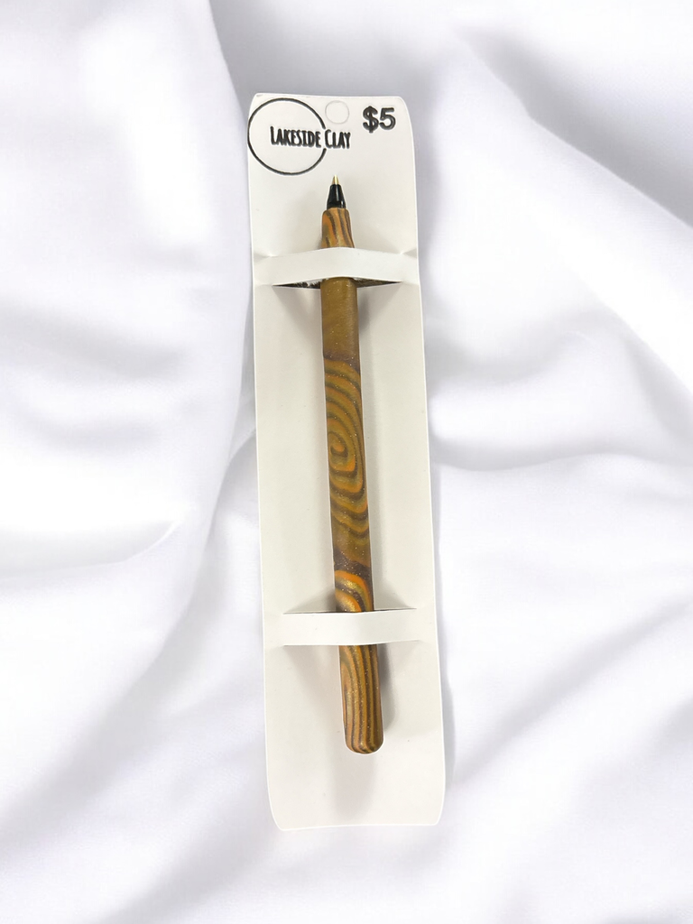 Orange & Brown Spirals Pen