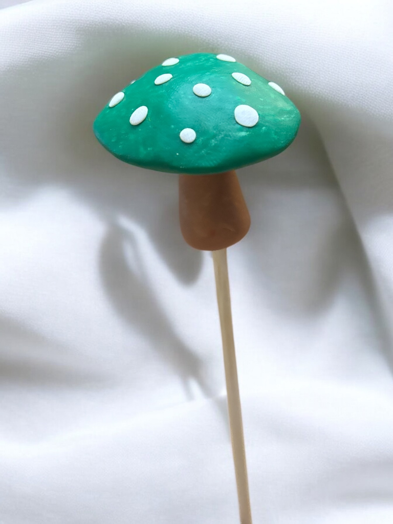 Green Mushroom Plant Stake