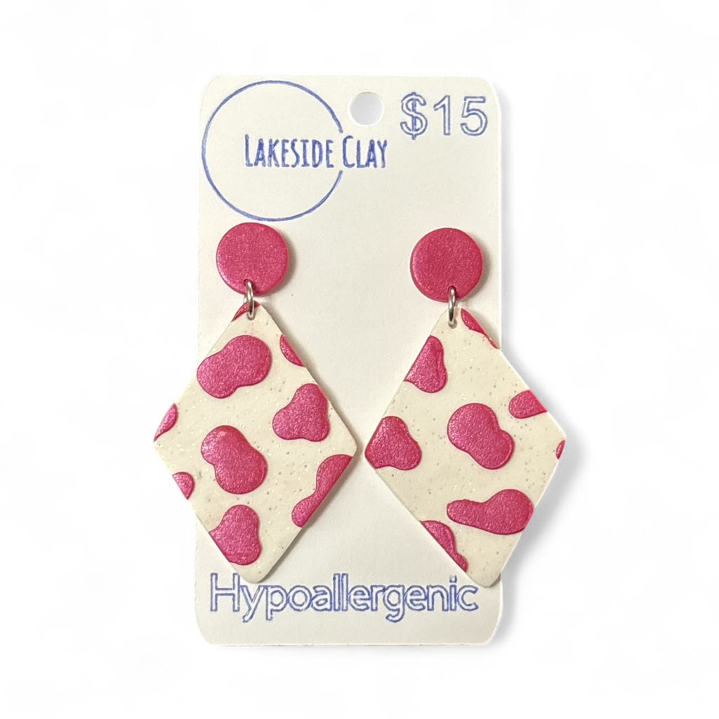 Pink Cow Print Diamonds