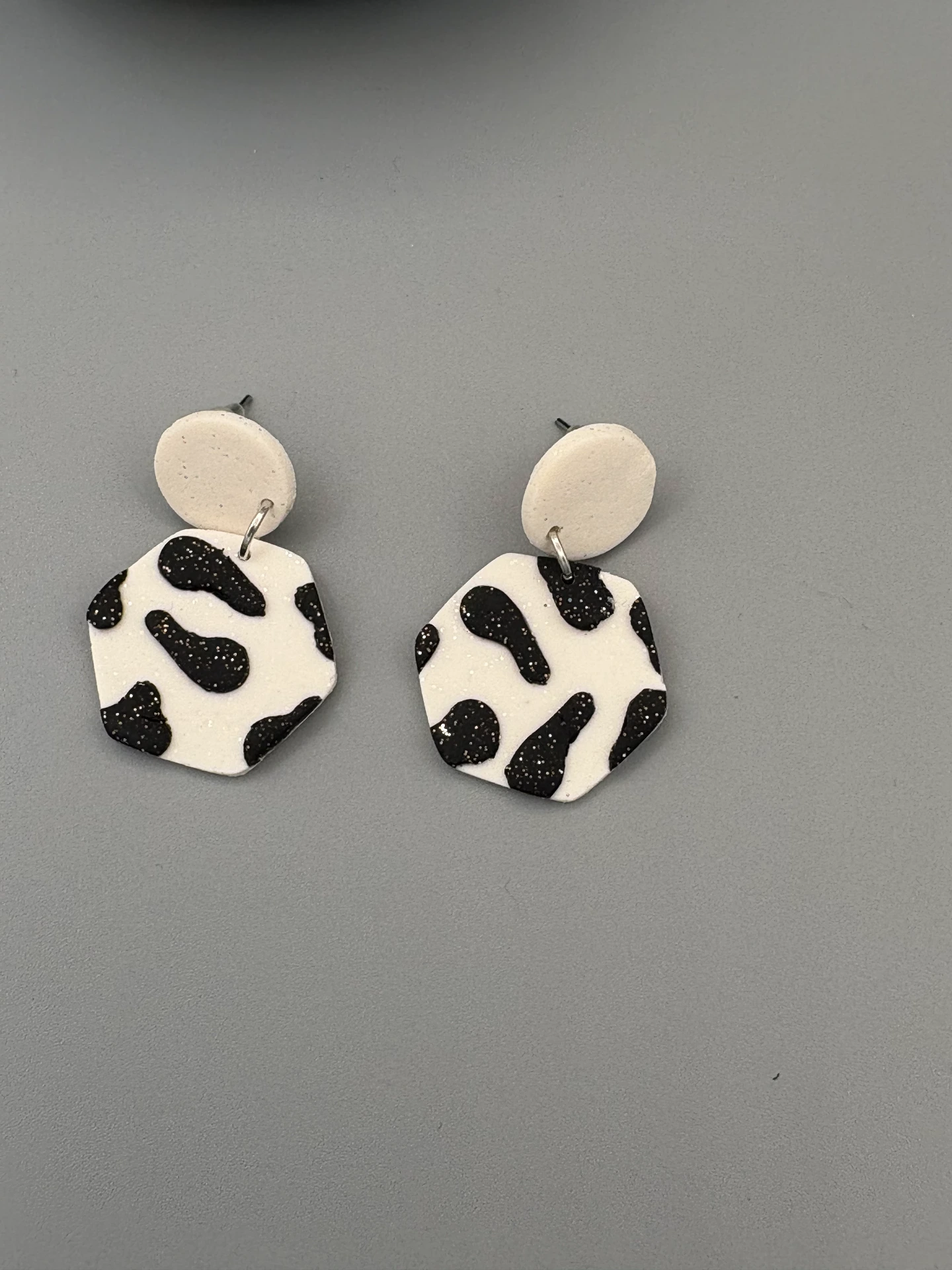 Black Cow Print Hexagons