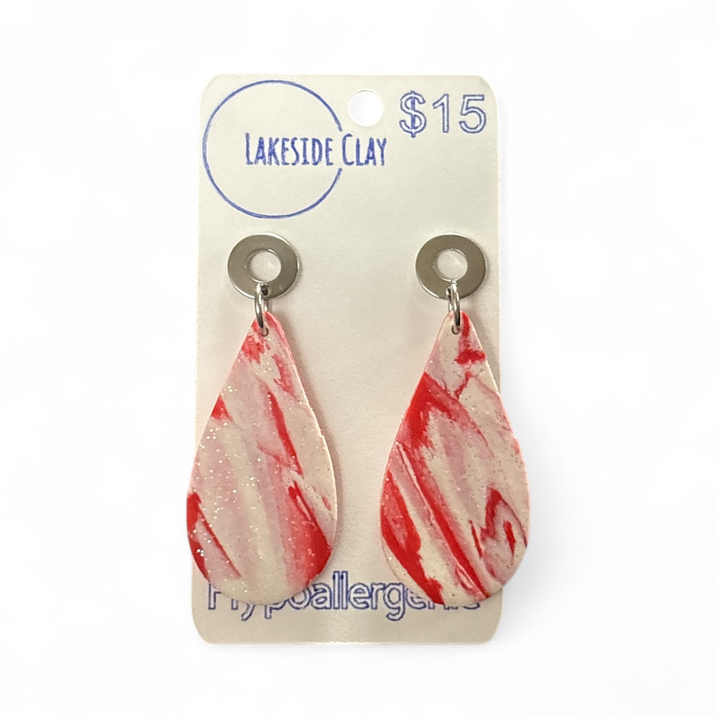 Red & White Marble Drops