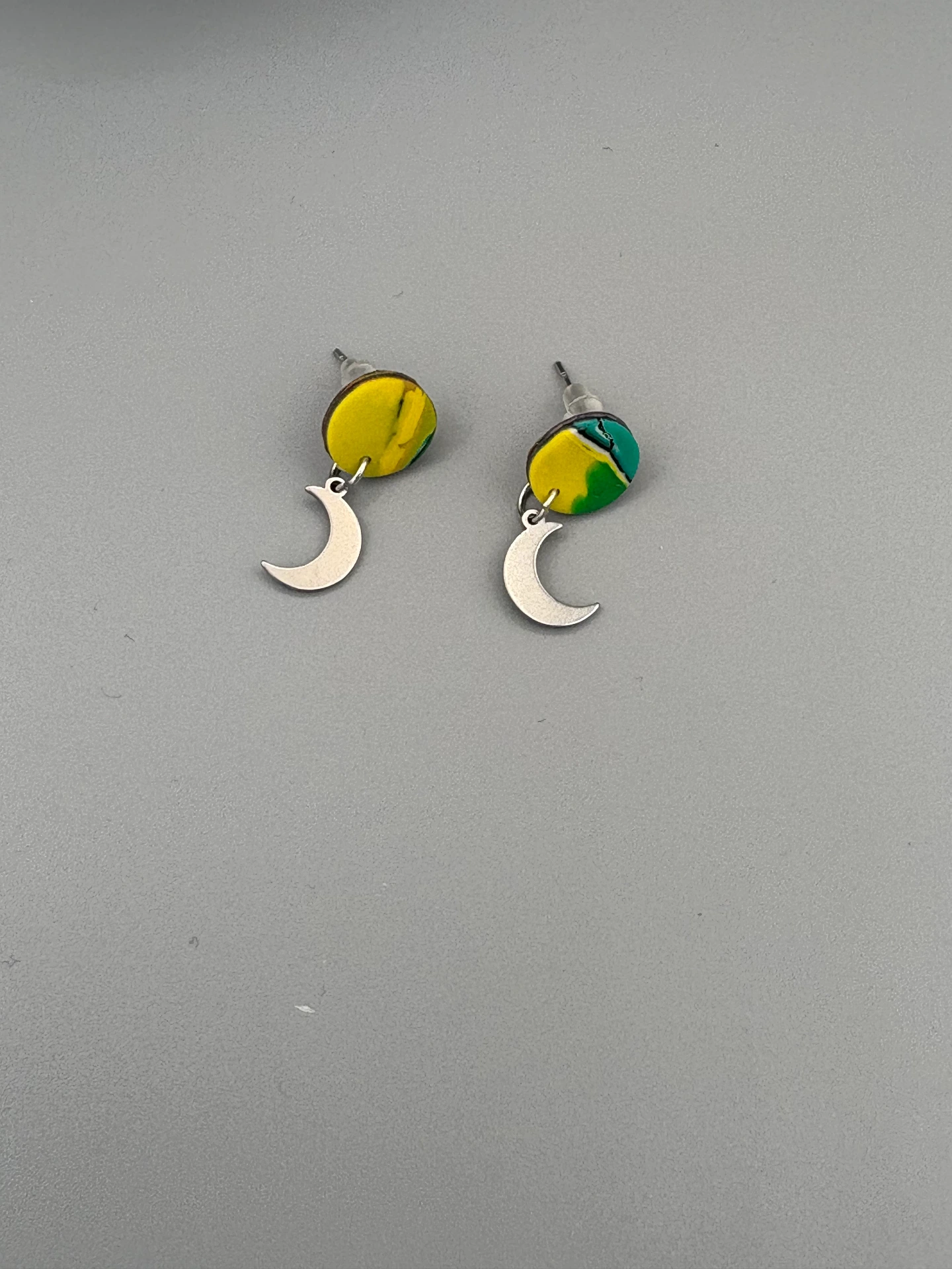 Water Colour Circles with Moon Charms