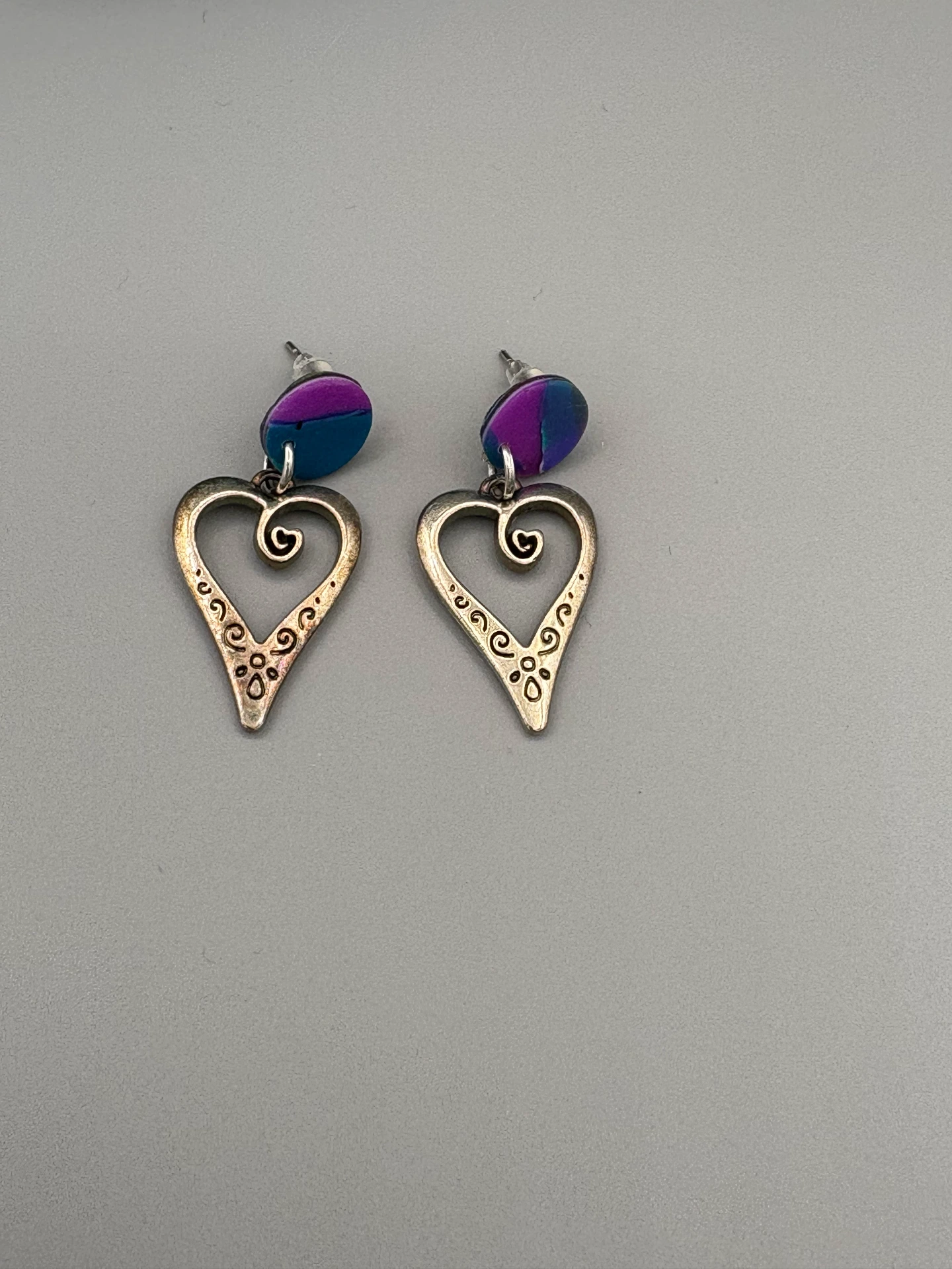 Water Colour Circles with Heart Charms