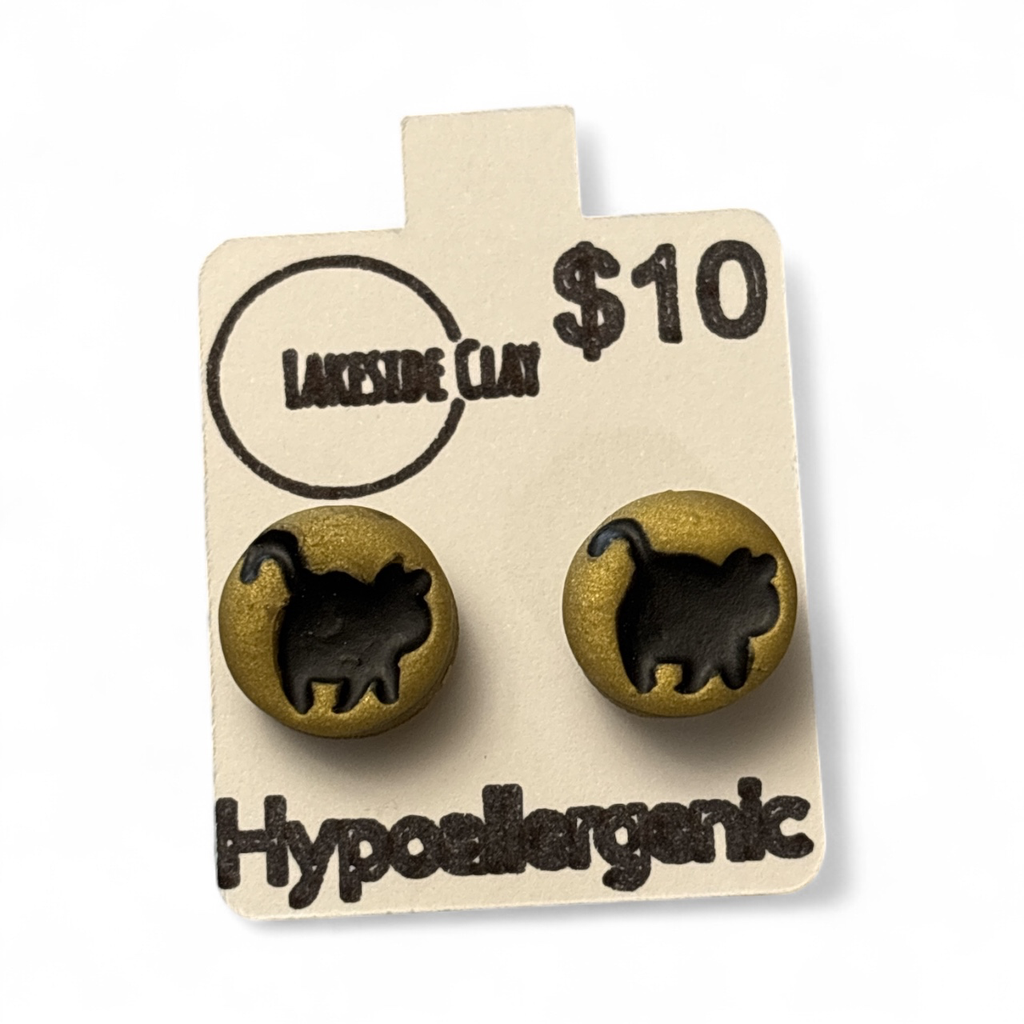 Gold Cat Studs
