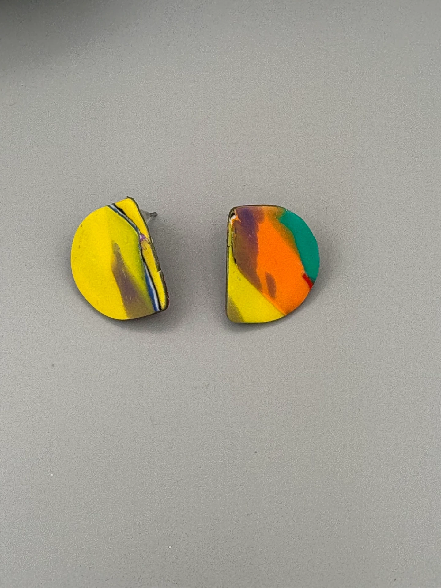 Water Colour Semi Circle Studs